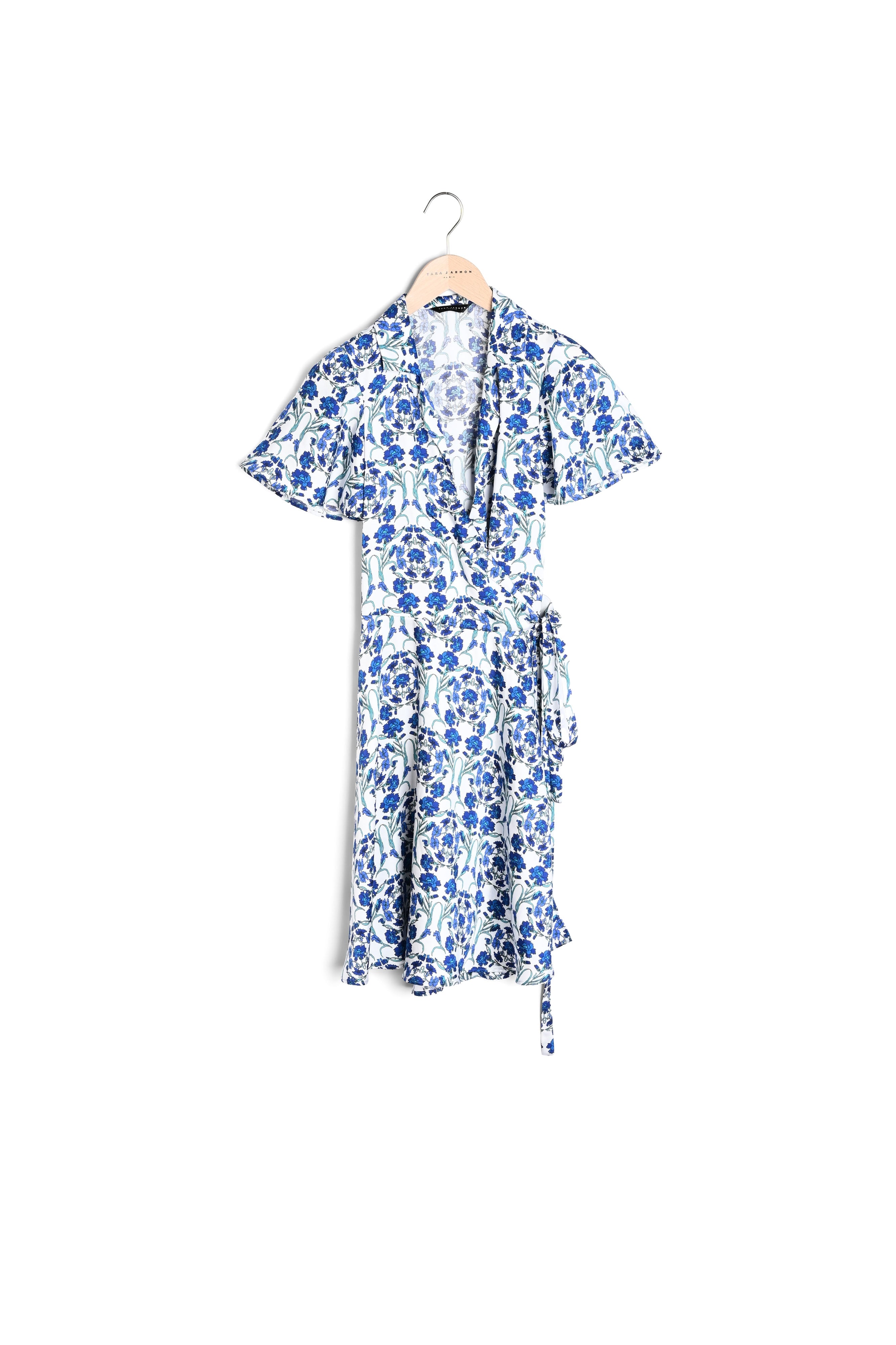 Robe Rybasi écrue imprimé fleurs bleues Faume - seconde main