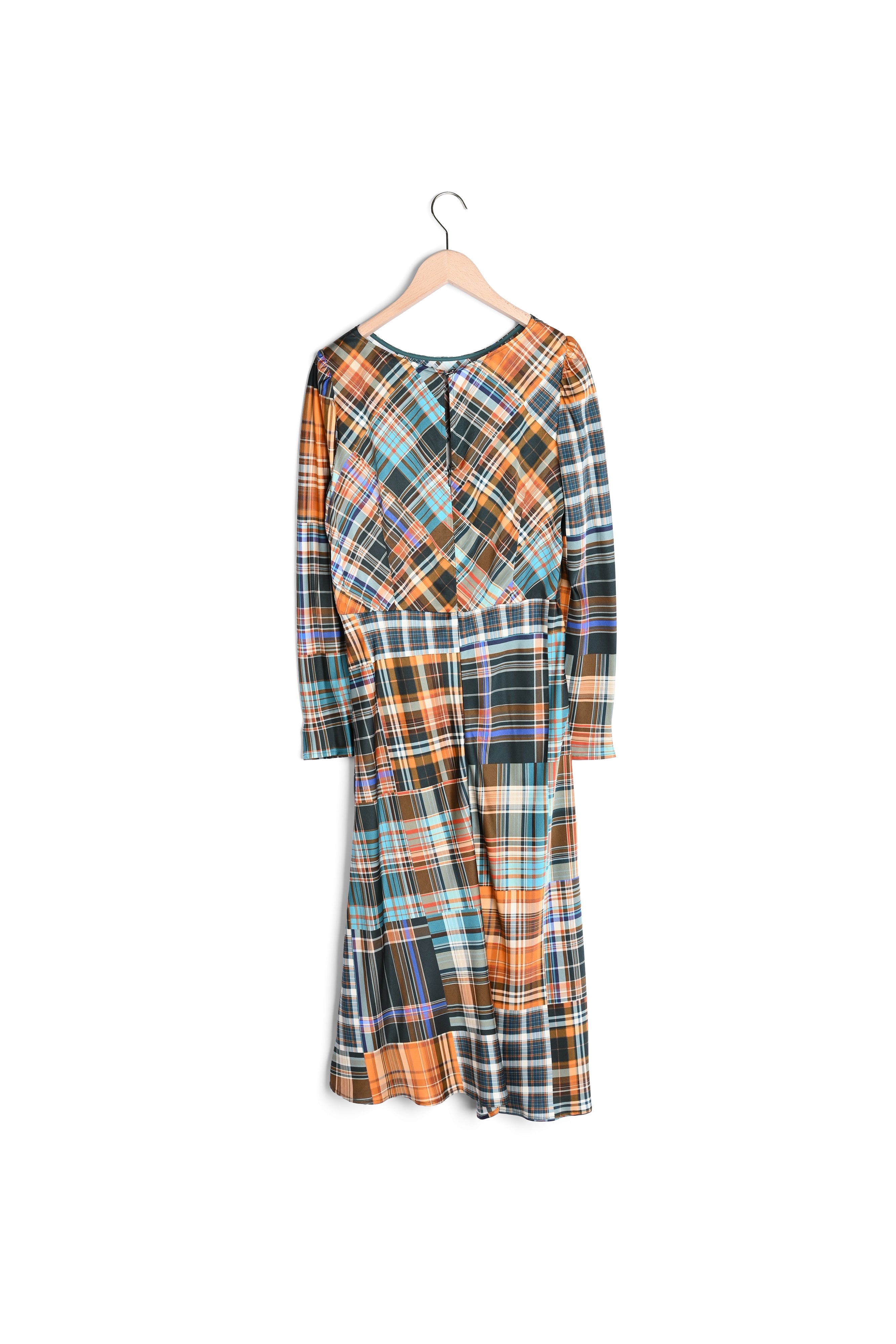 Robe Rozica tartan écossais sur satin viscose Faume - seconde main