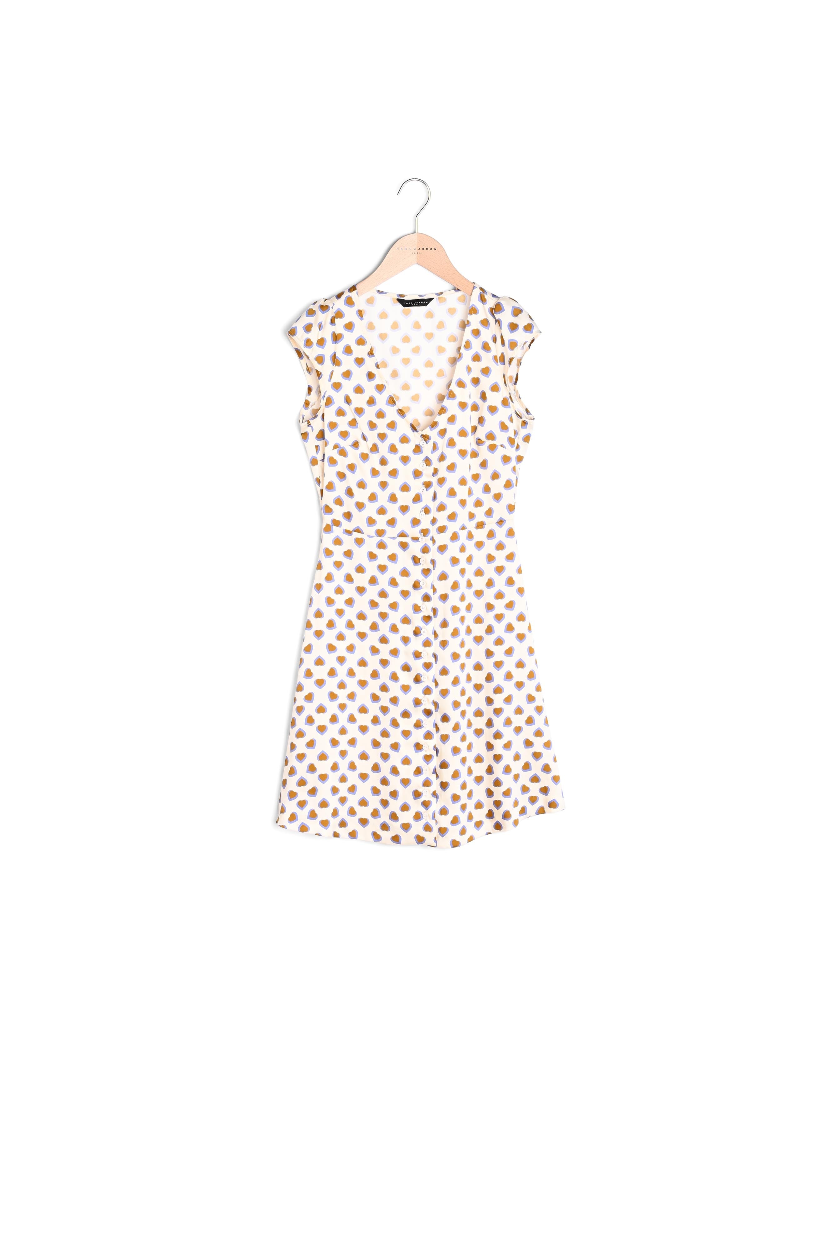 Robe Ruomi écrue imprimé coeurs Faume - seconde main