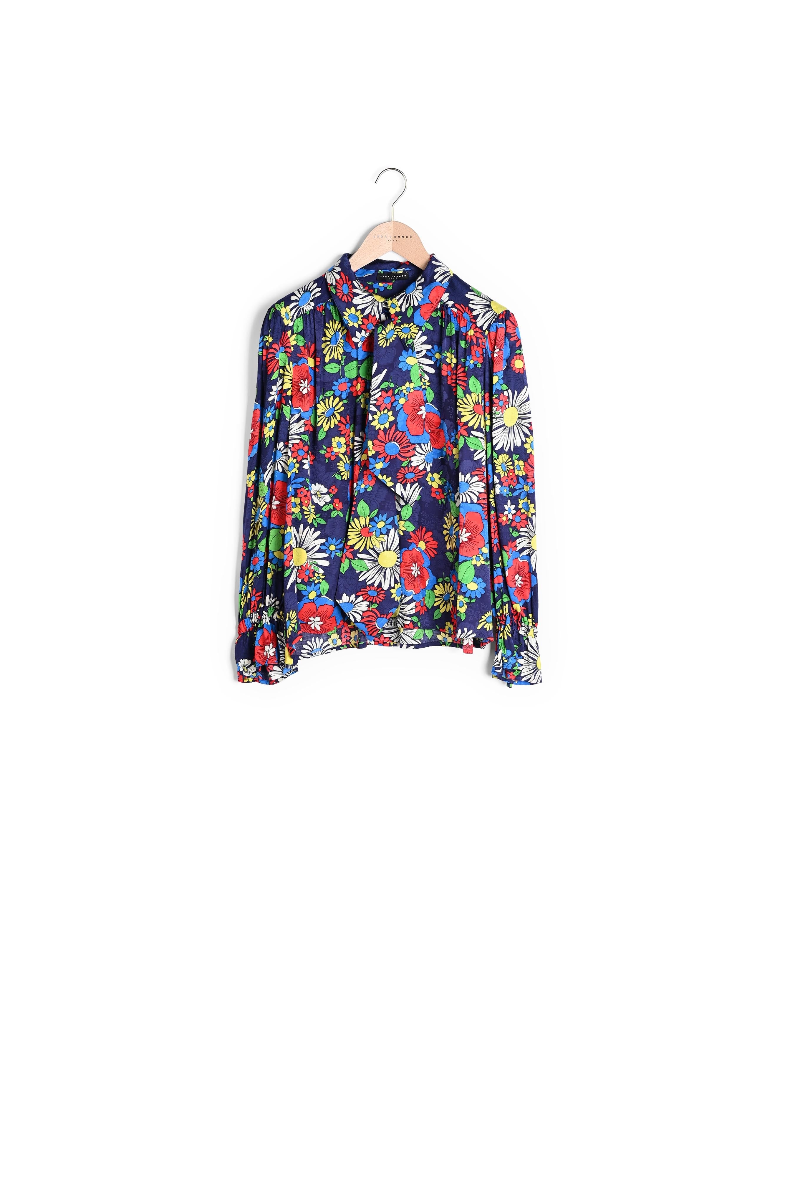 Top Tahili bleu imprimé fleurs Faume - seconde main