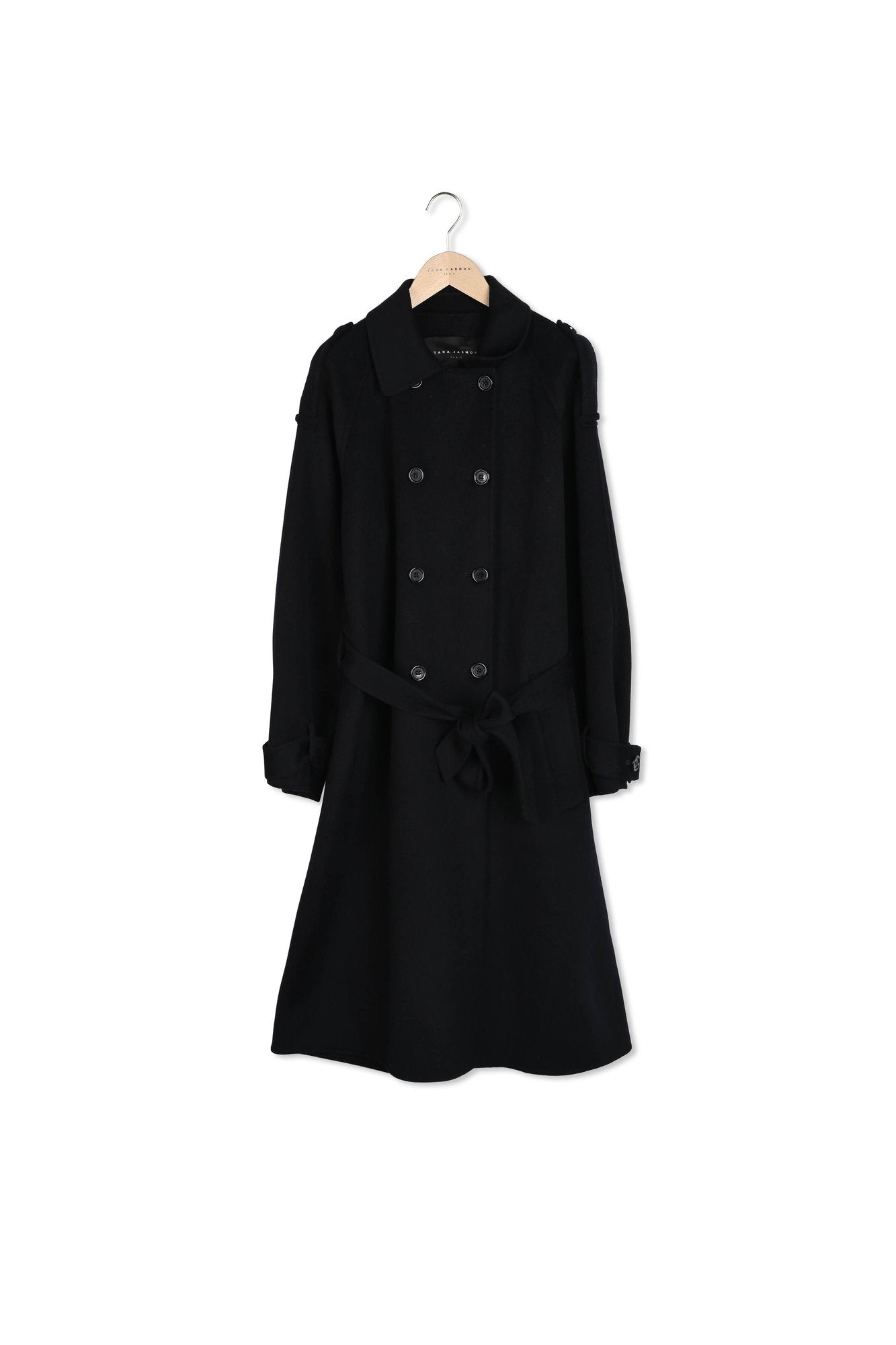 Manteau Ivane bleu nuit en laine double face Faume - seconde main