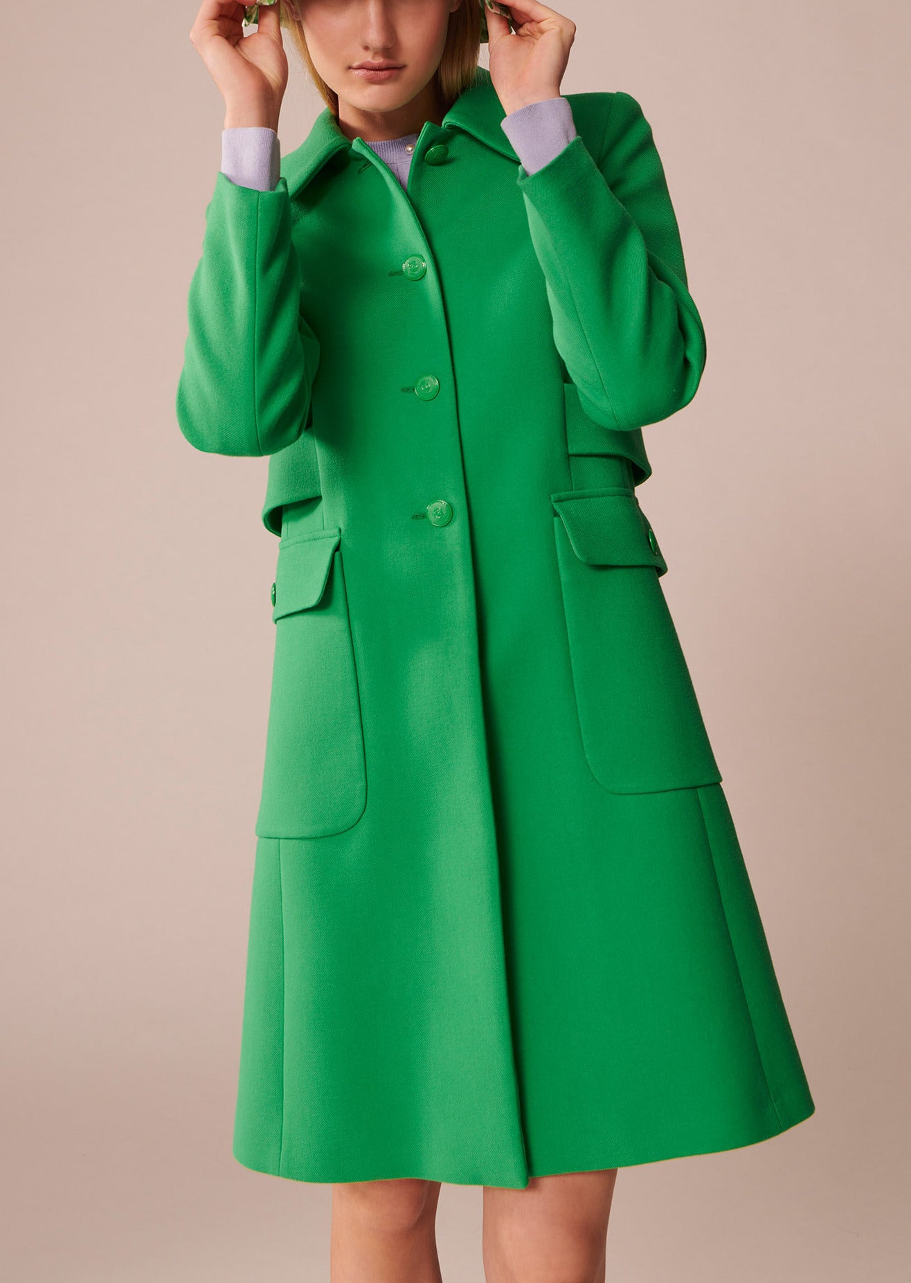 Manteau Mallory vert émeraude en coton Faume - seconde main