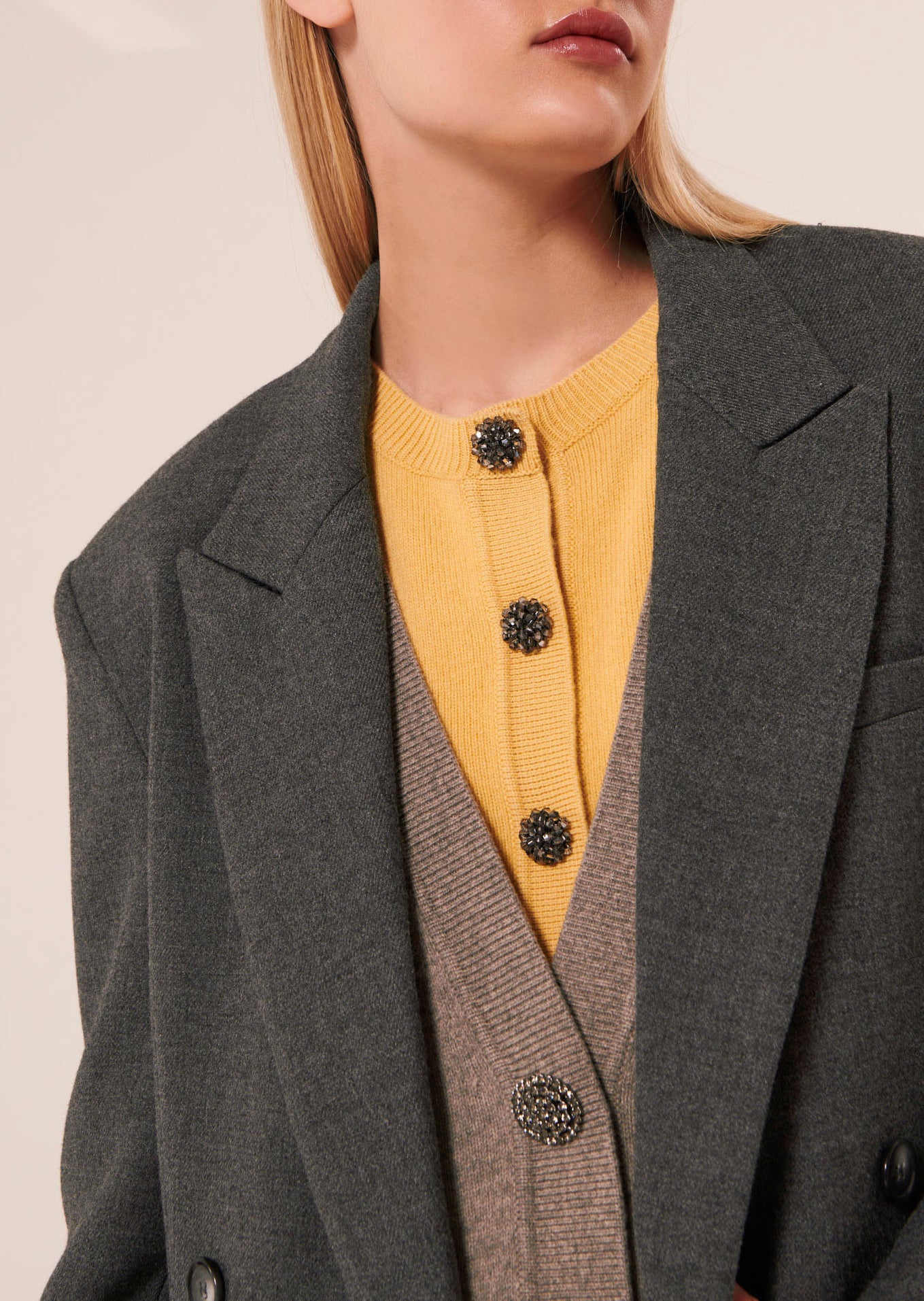 Veste Vlad grise en toile tailleur Faume - seconde main