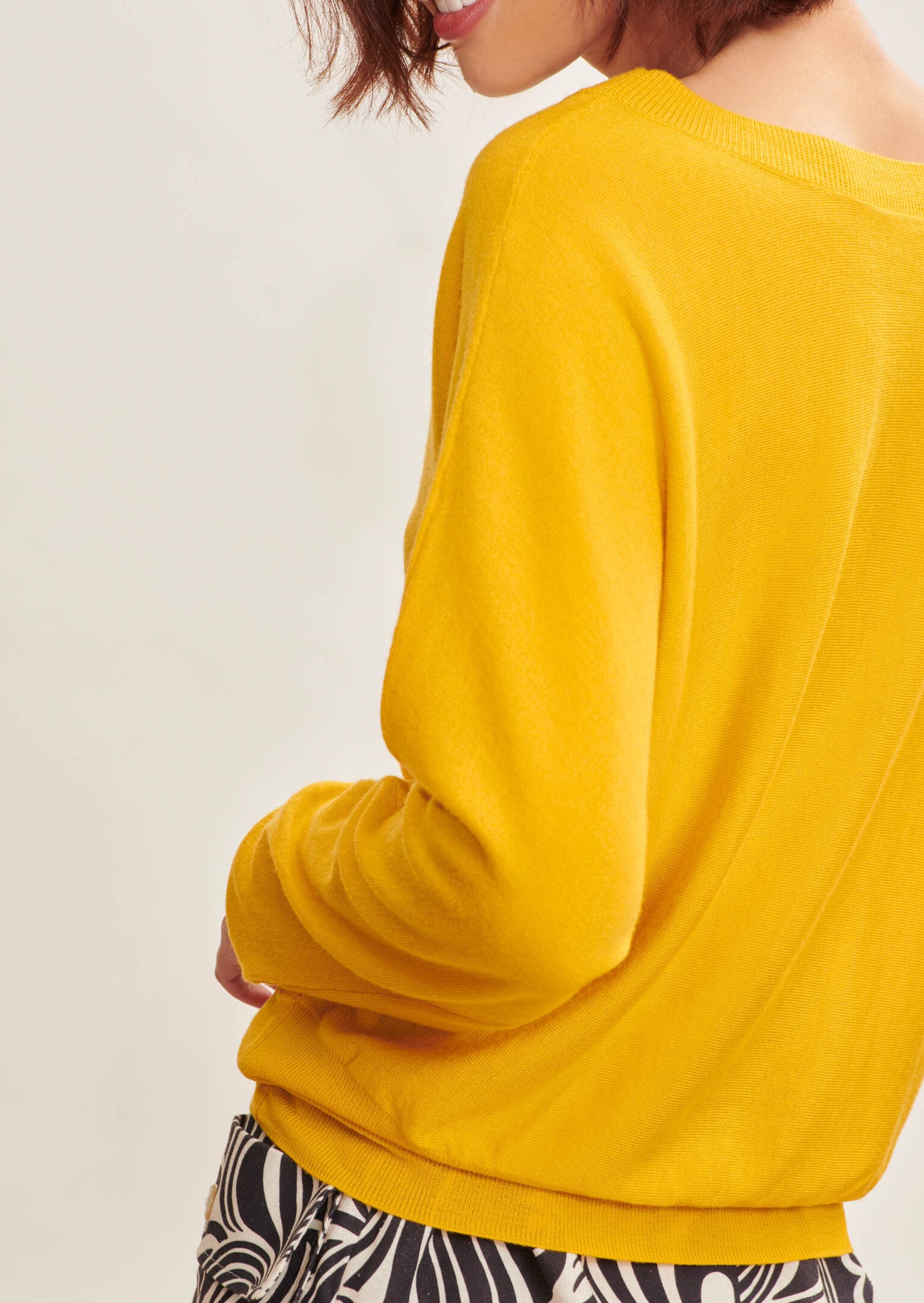 Pull Penelope jaune en merinos extrafin Faume - seconde main