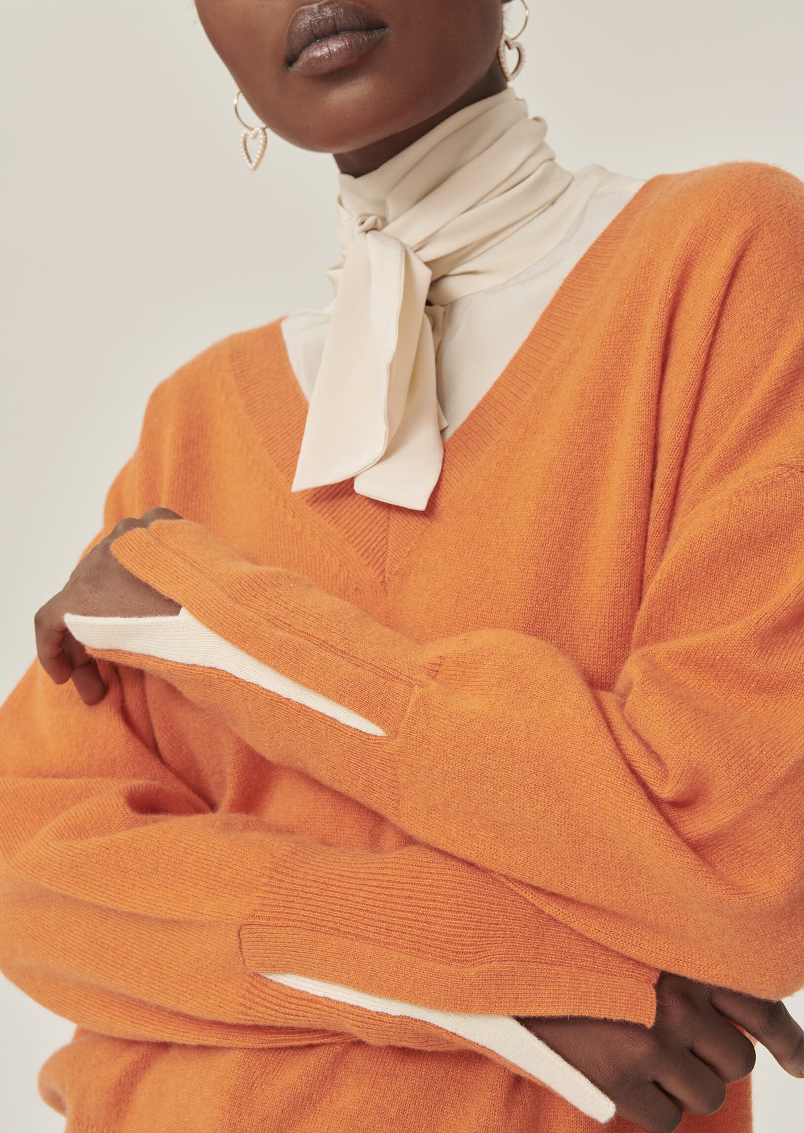 Pull Poudre orange en cachemire Faume - seconde main