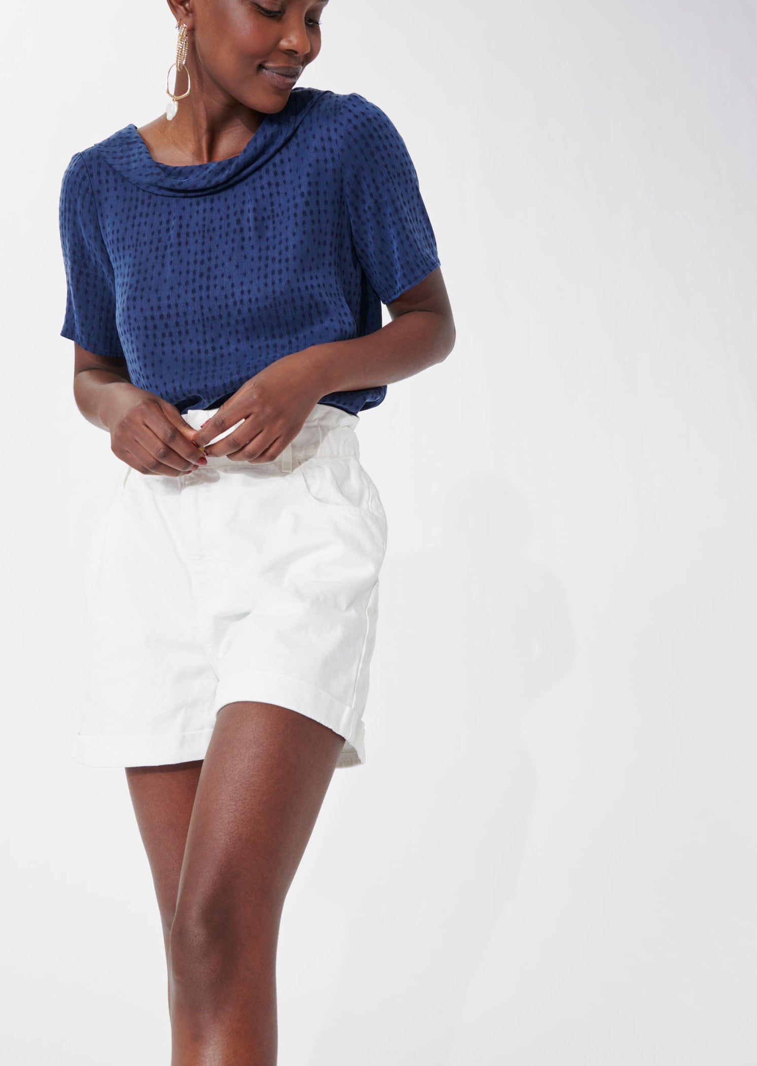 Top Tee marine en jacquard Faume - seconde main