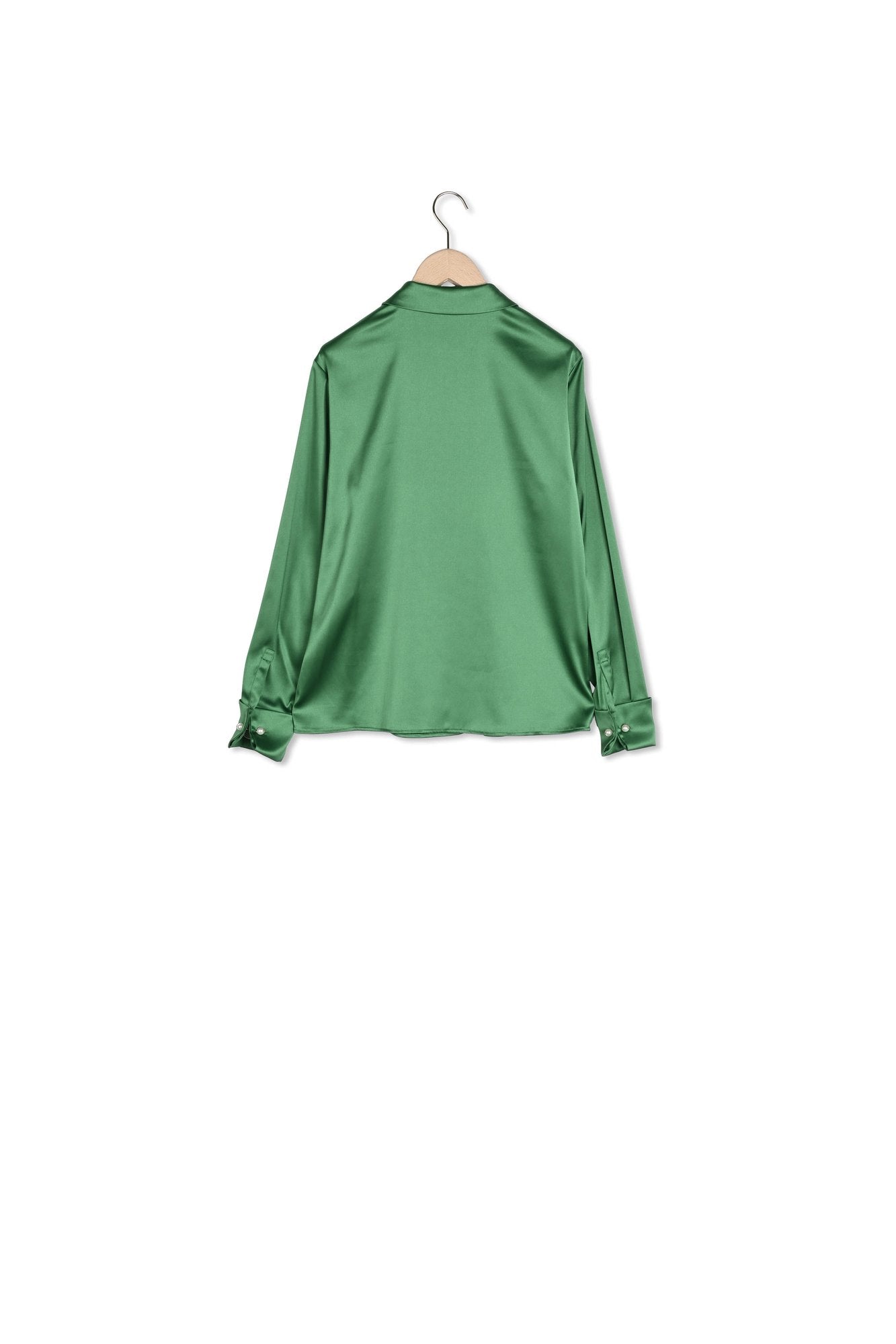 Chemise Cynthia vert émeraude en satin fluide Faume - seconde main