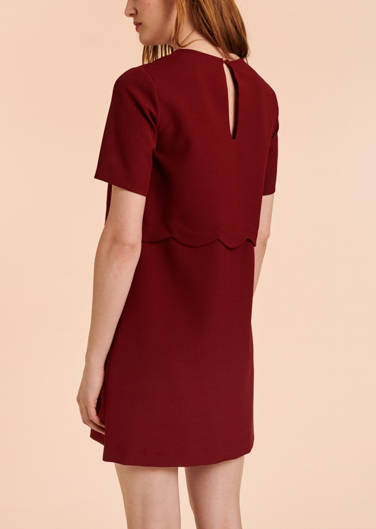 Robe Rosa bordeaux à festons Faume - seconde main