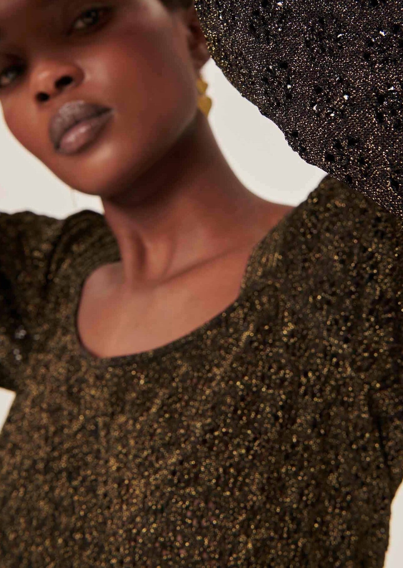 Pull Pekin noir et lurex doré Faume - seconde main