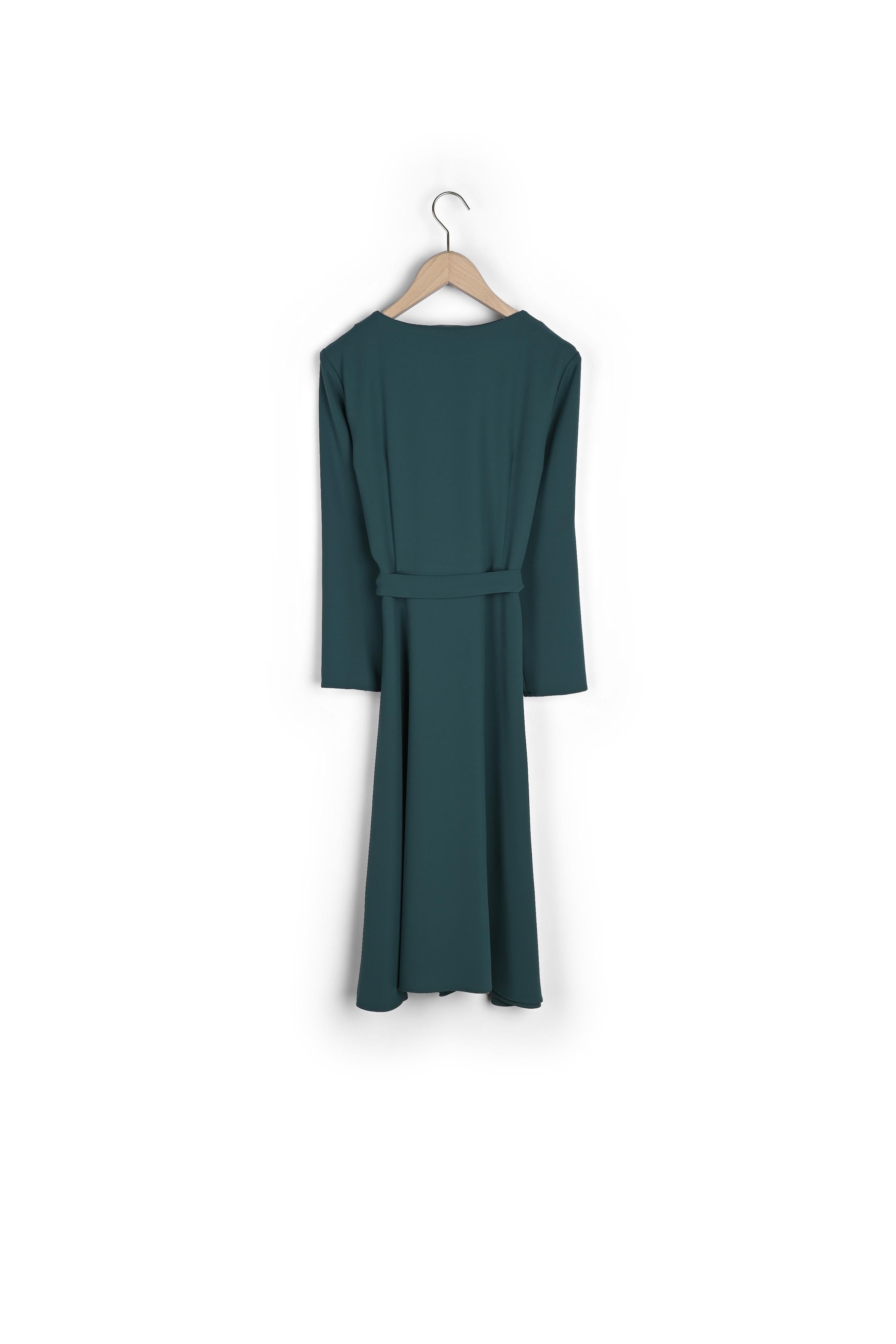 Robe Raynel verte en crêpe Faume - seconde main