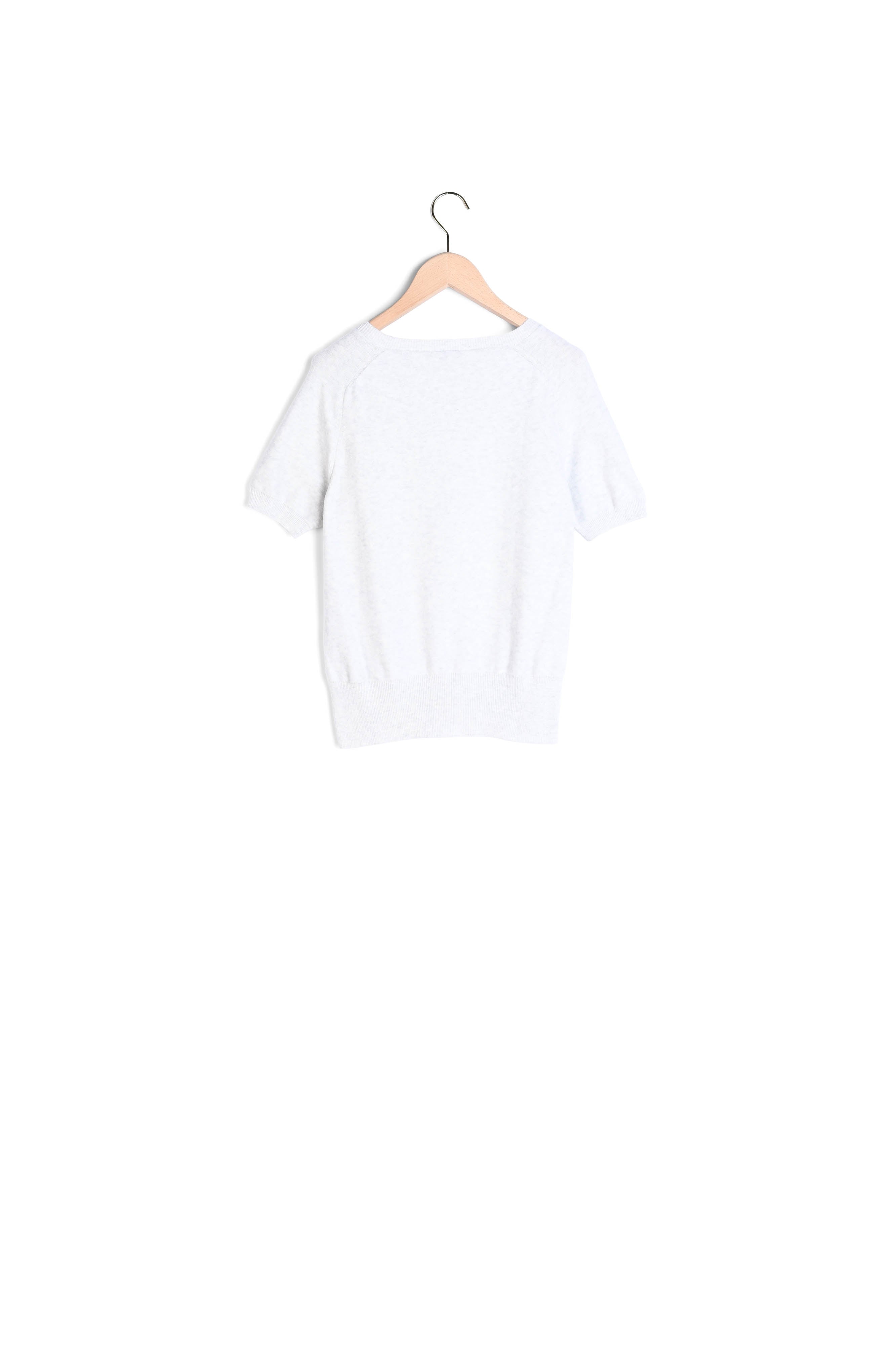 Pull Natalie gris avec boutons bijoux en coton et cachemire Faume - seconde main