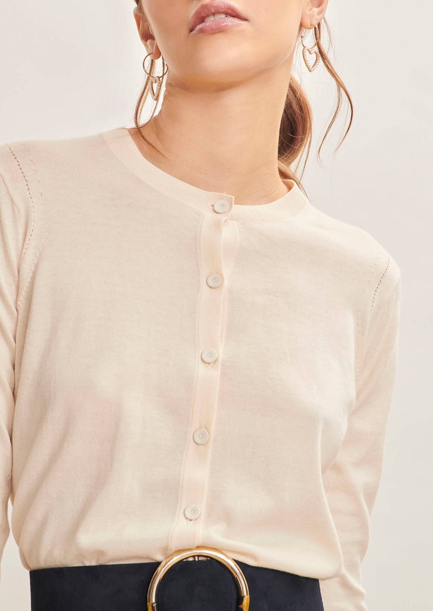 Gilet Geffrey écru en coton extrafin Faume - seconde main