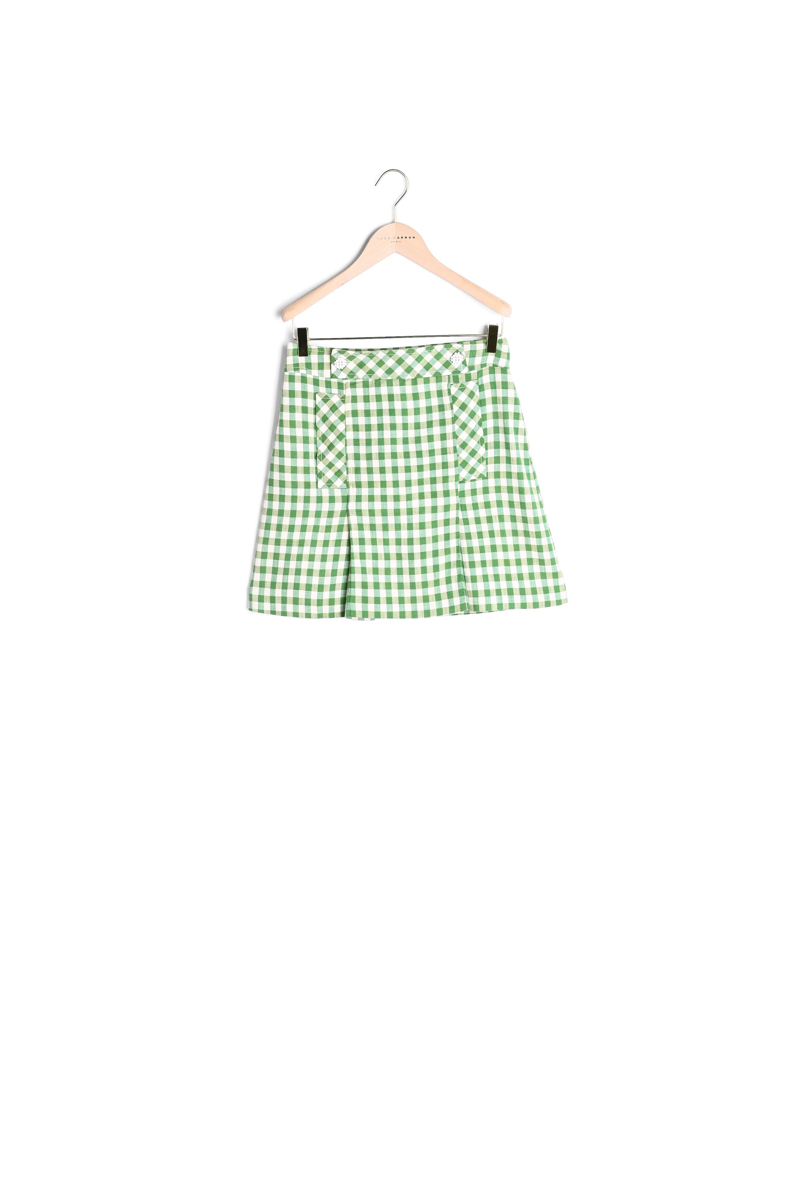 Jupe Jimmy vert kaki en vichy Faume - seconde main