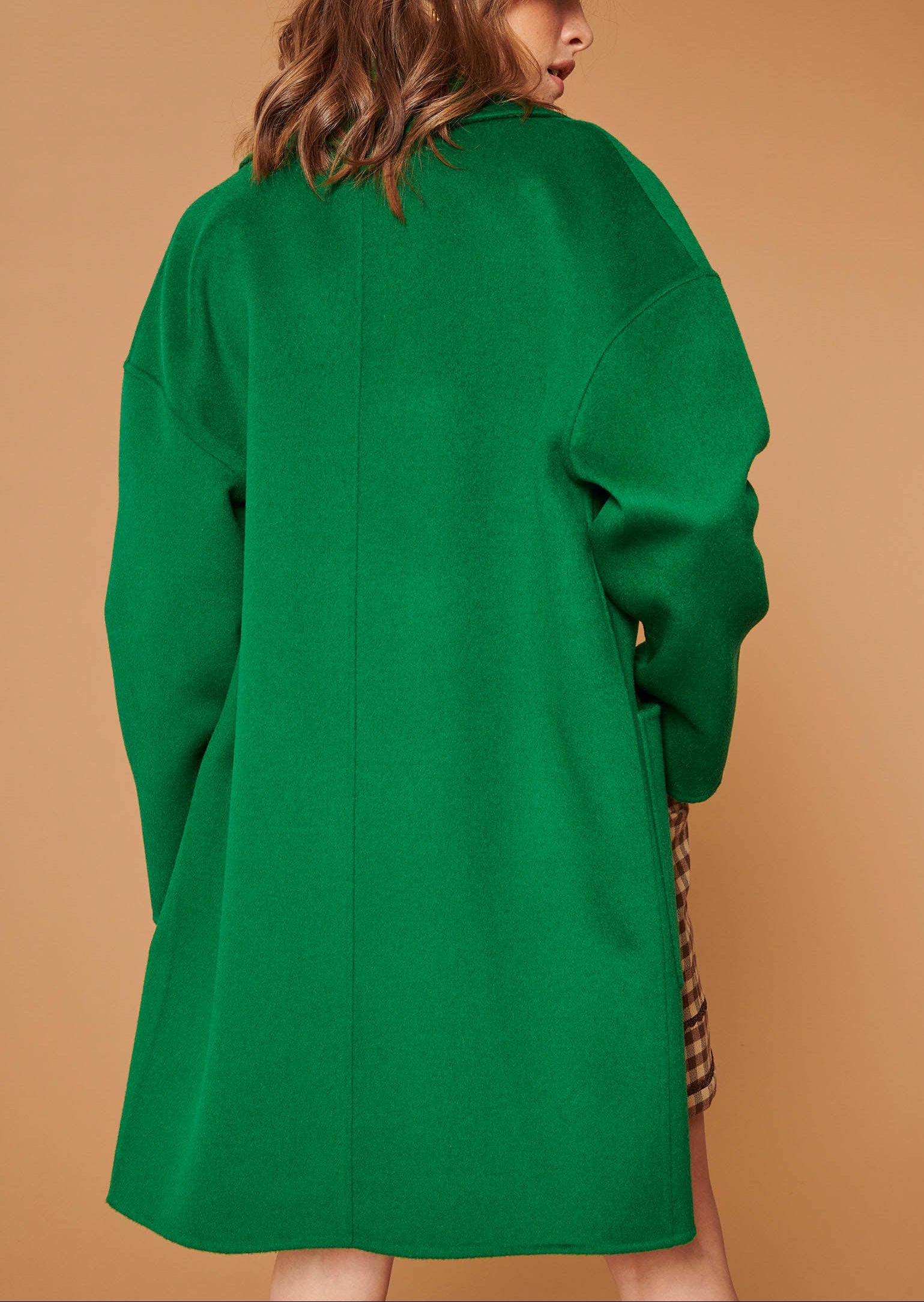 Manteau Maena vert en laine double face Faume - seconde main