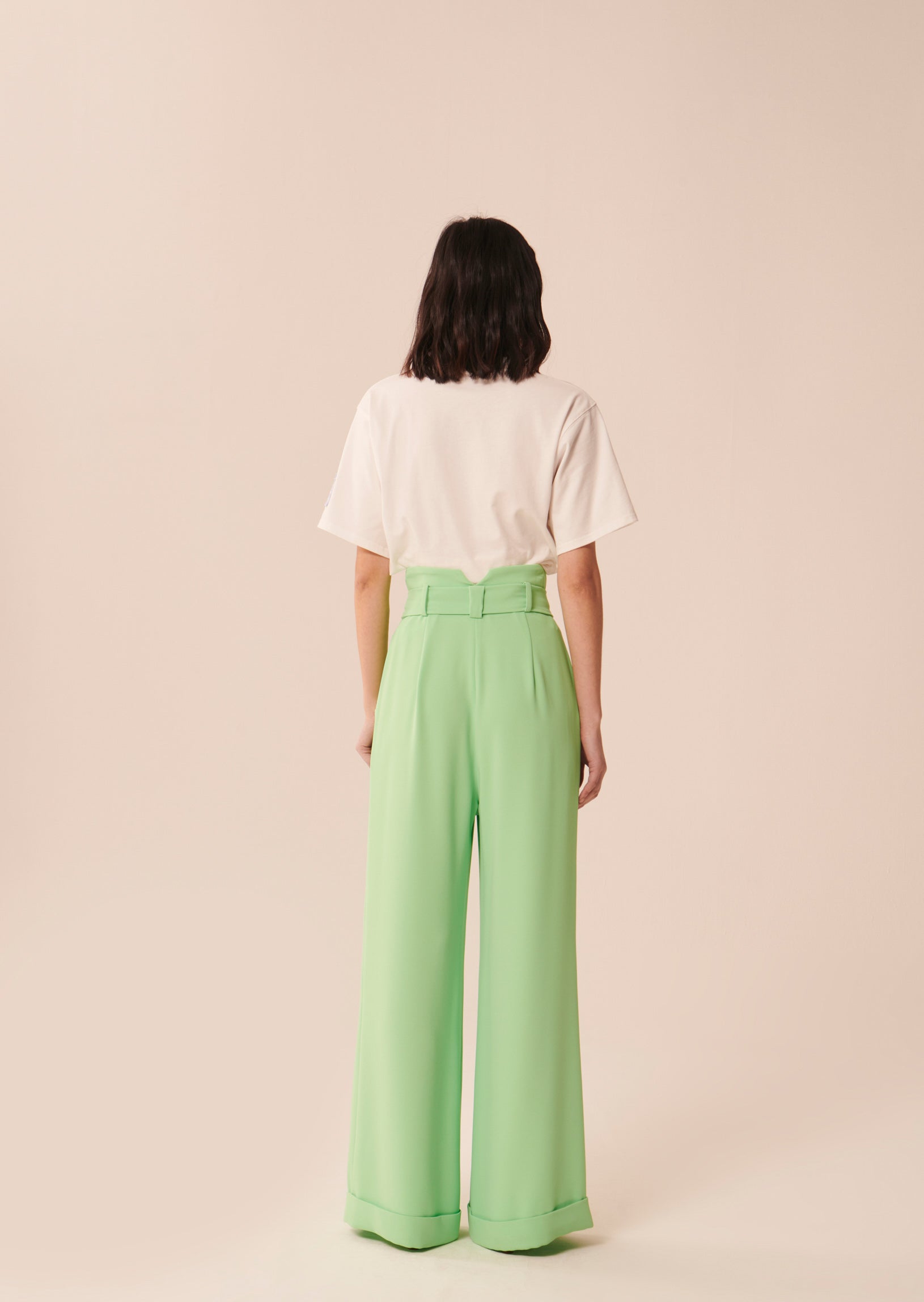 Pantalon Pyla vert en crêpe Faume - seconde main