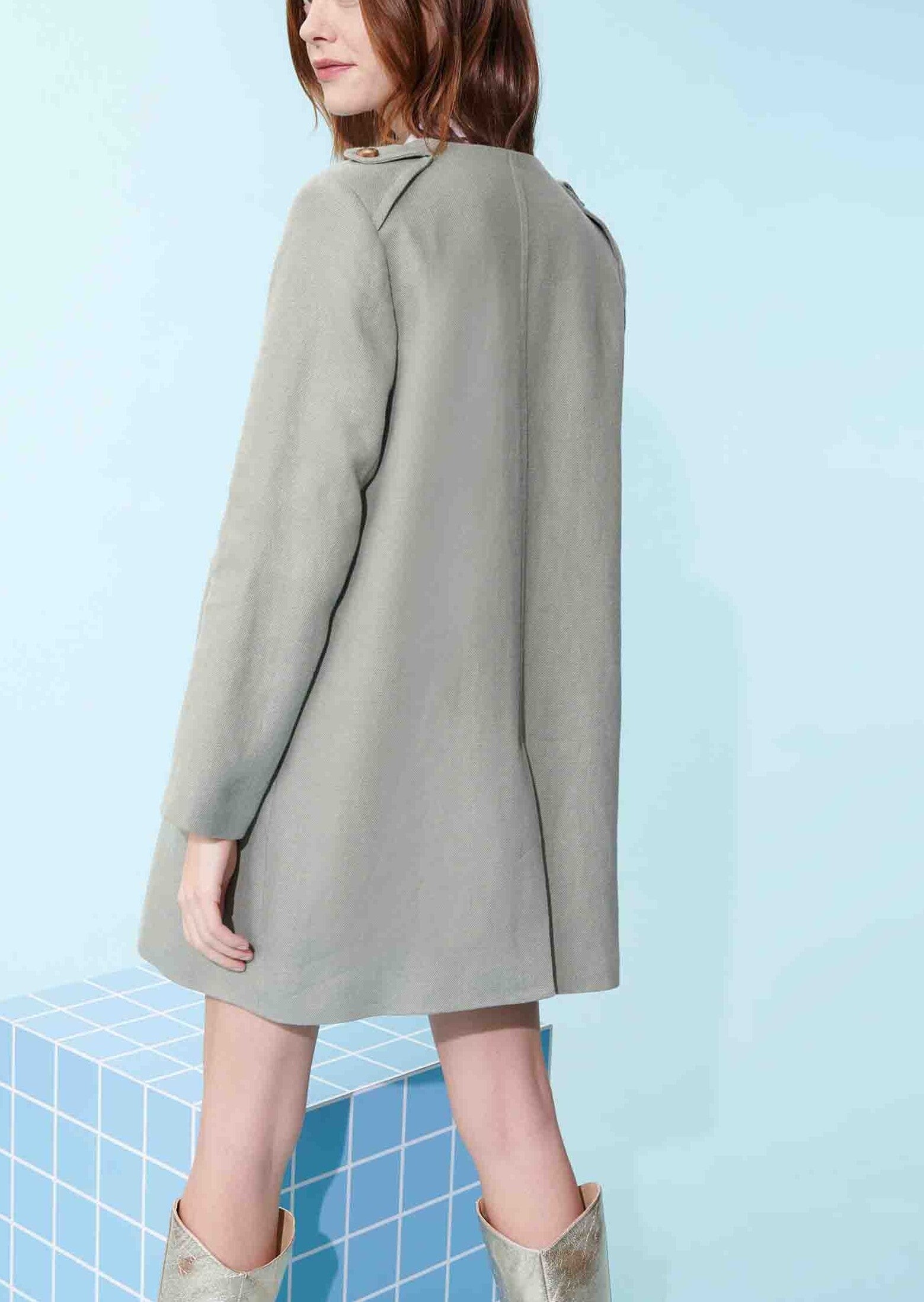 Manteau Martina vert pâle en lin Faume - seconde main