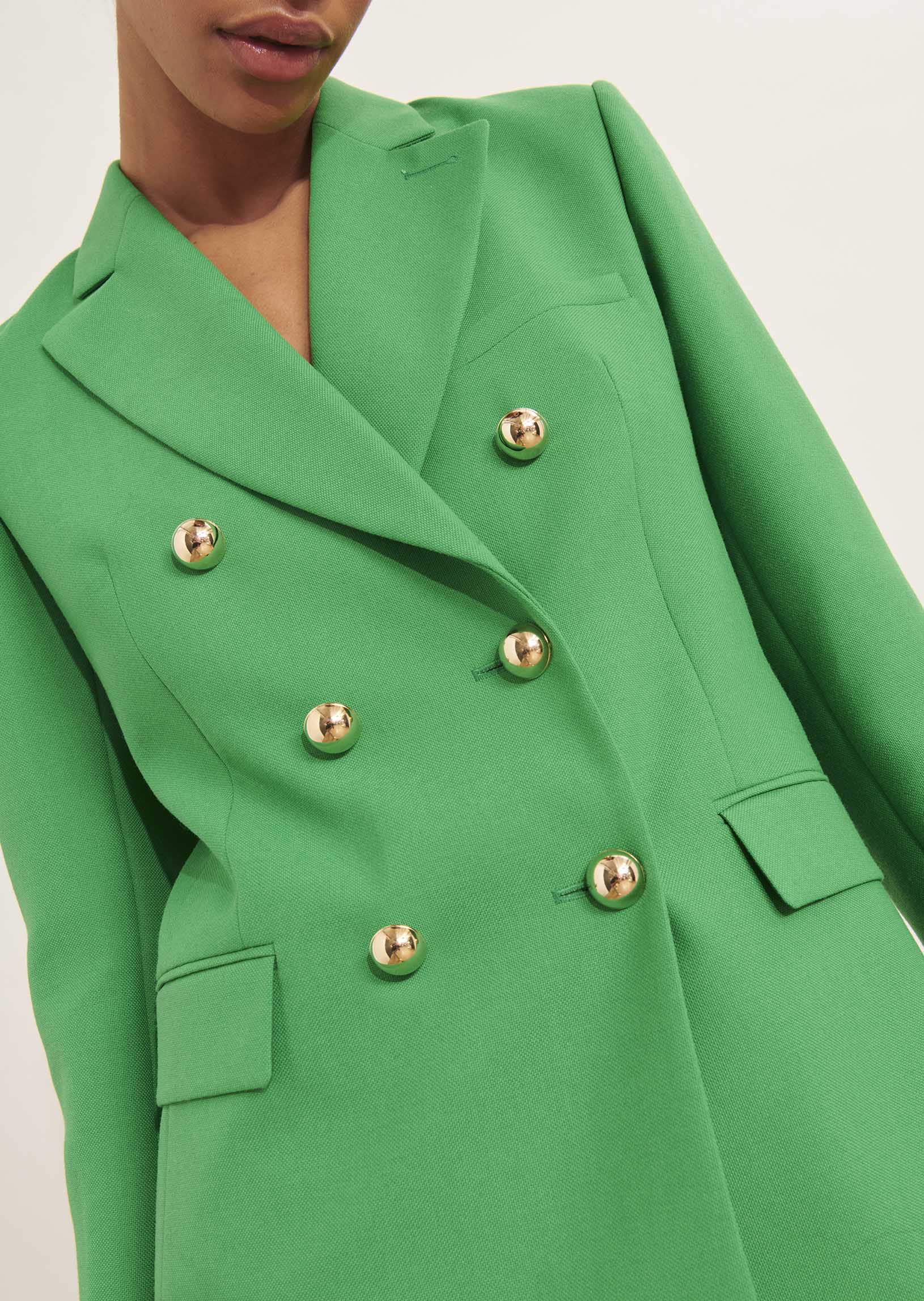 Veste Virgie verte en toile tailleur Faume - seconde main