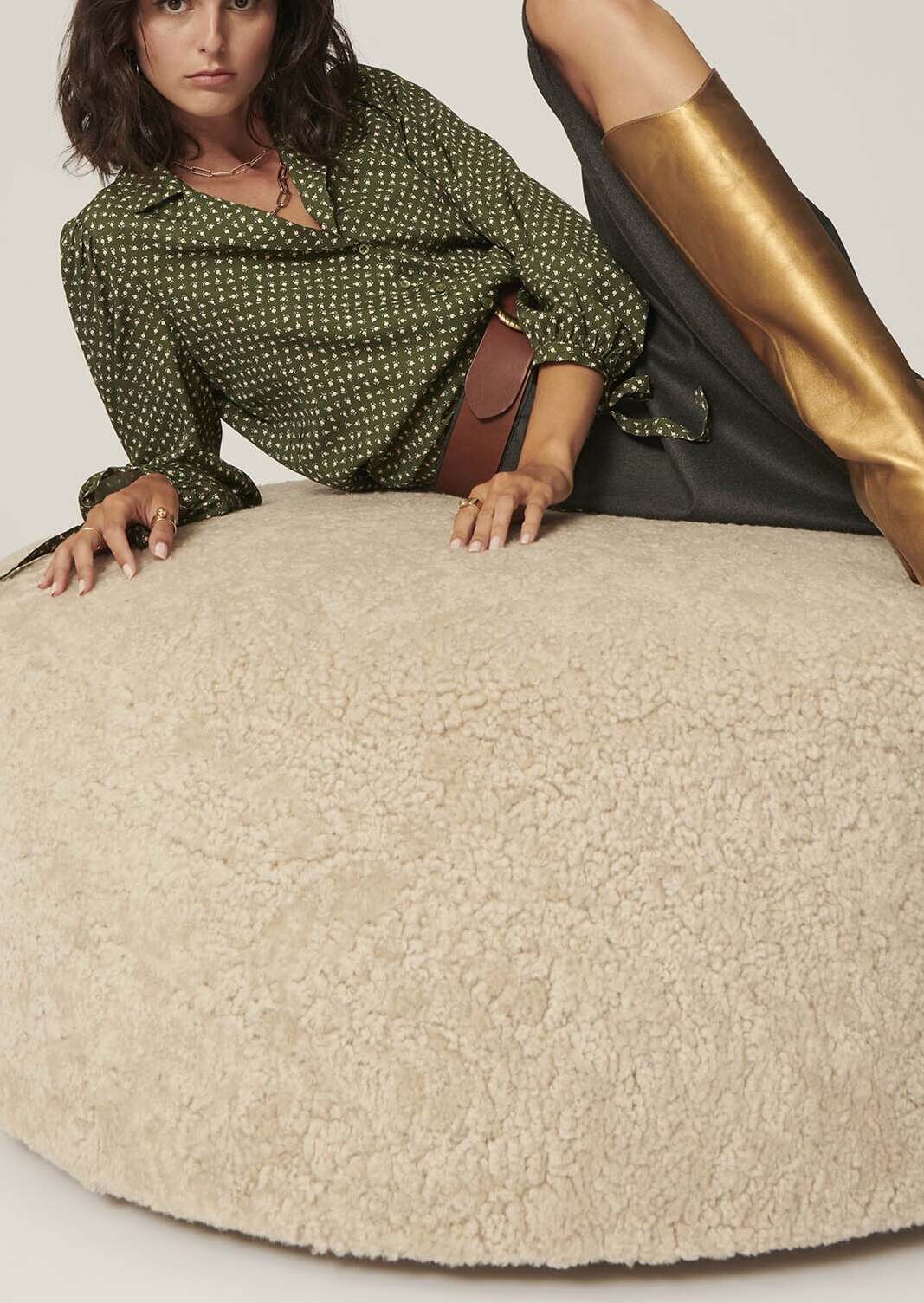 Jupe Jeanette gris foncé en flanelle Faume - seconde main