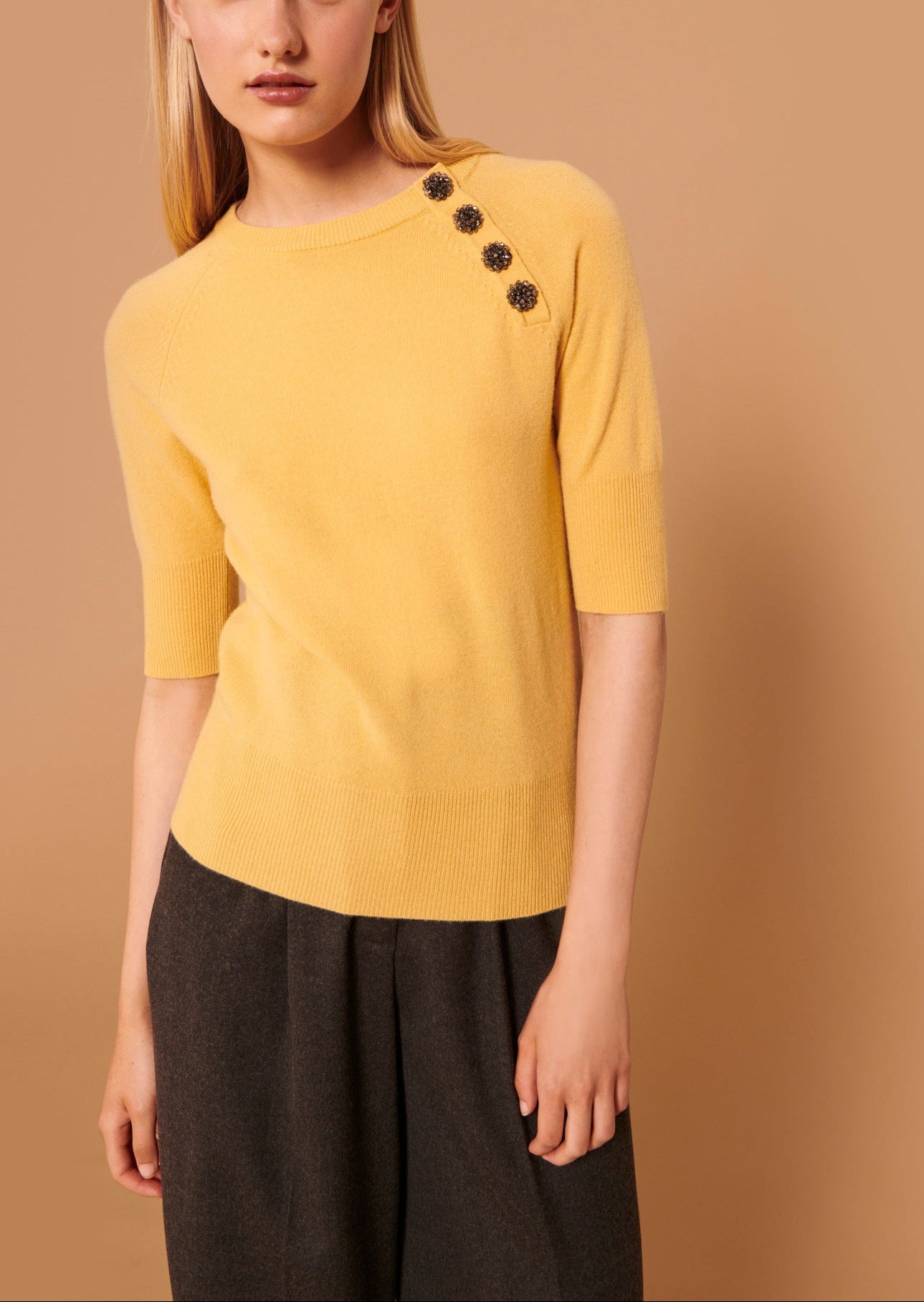 Pull Pastelle jaune en laine Faume - seconde main