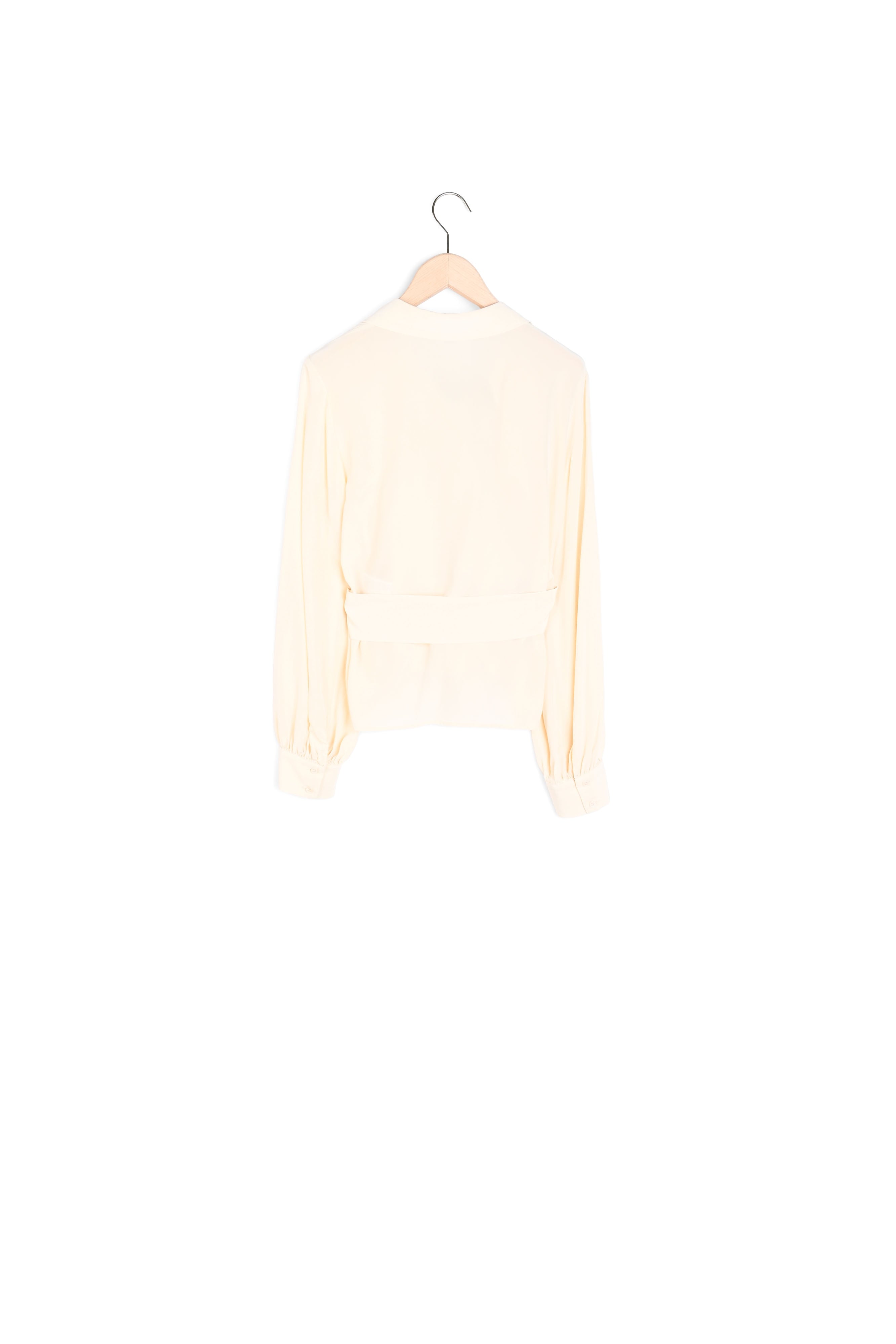 Blouse Tria cache-coeur écrue en crêpe de soie Faume - seconde main