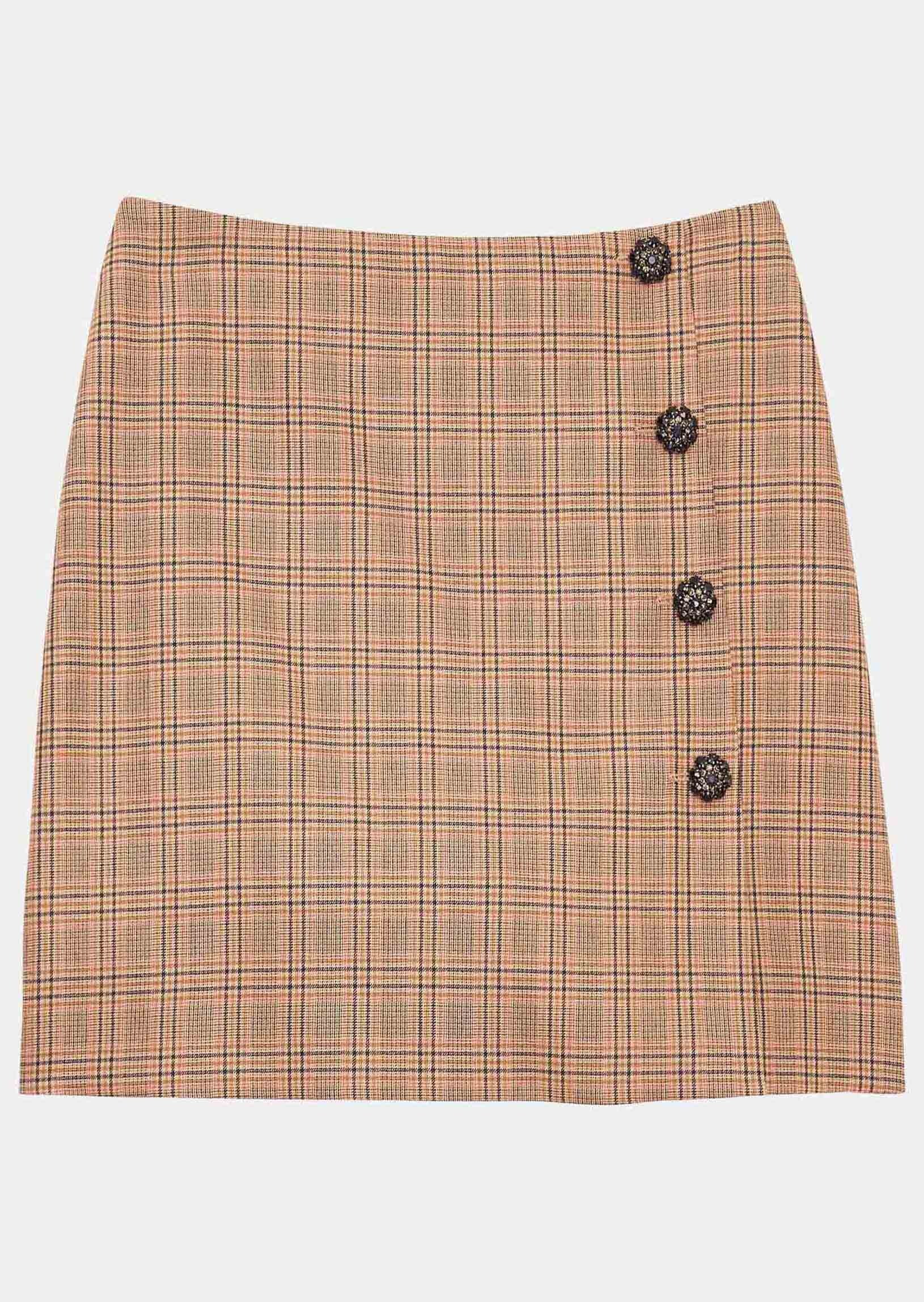 Jupe Jaana marron imprimé Prince de Galles Faume - seconde main