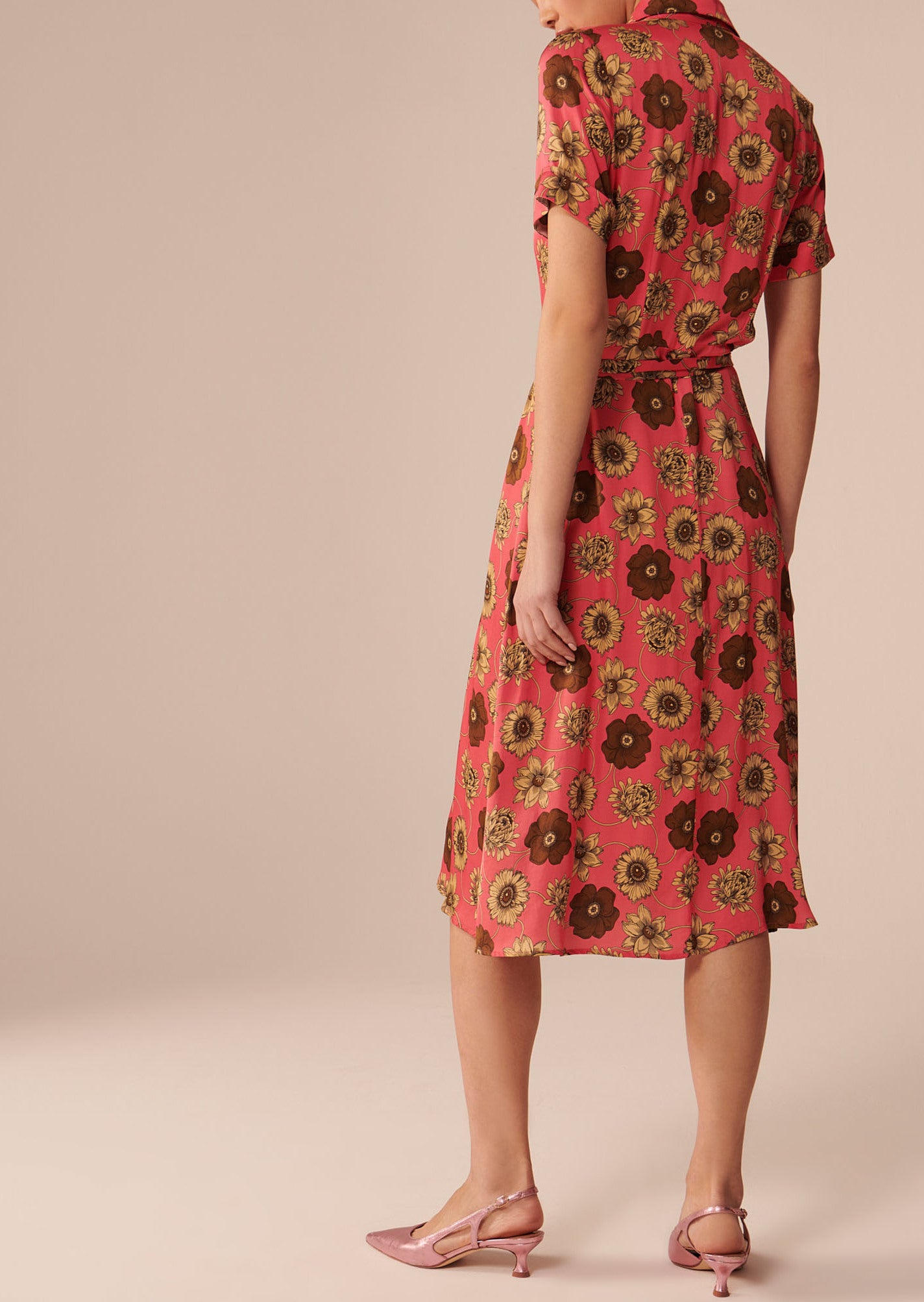 Robe Retro rose imprimé fleuri Faume - seconde main