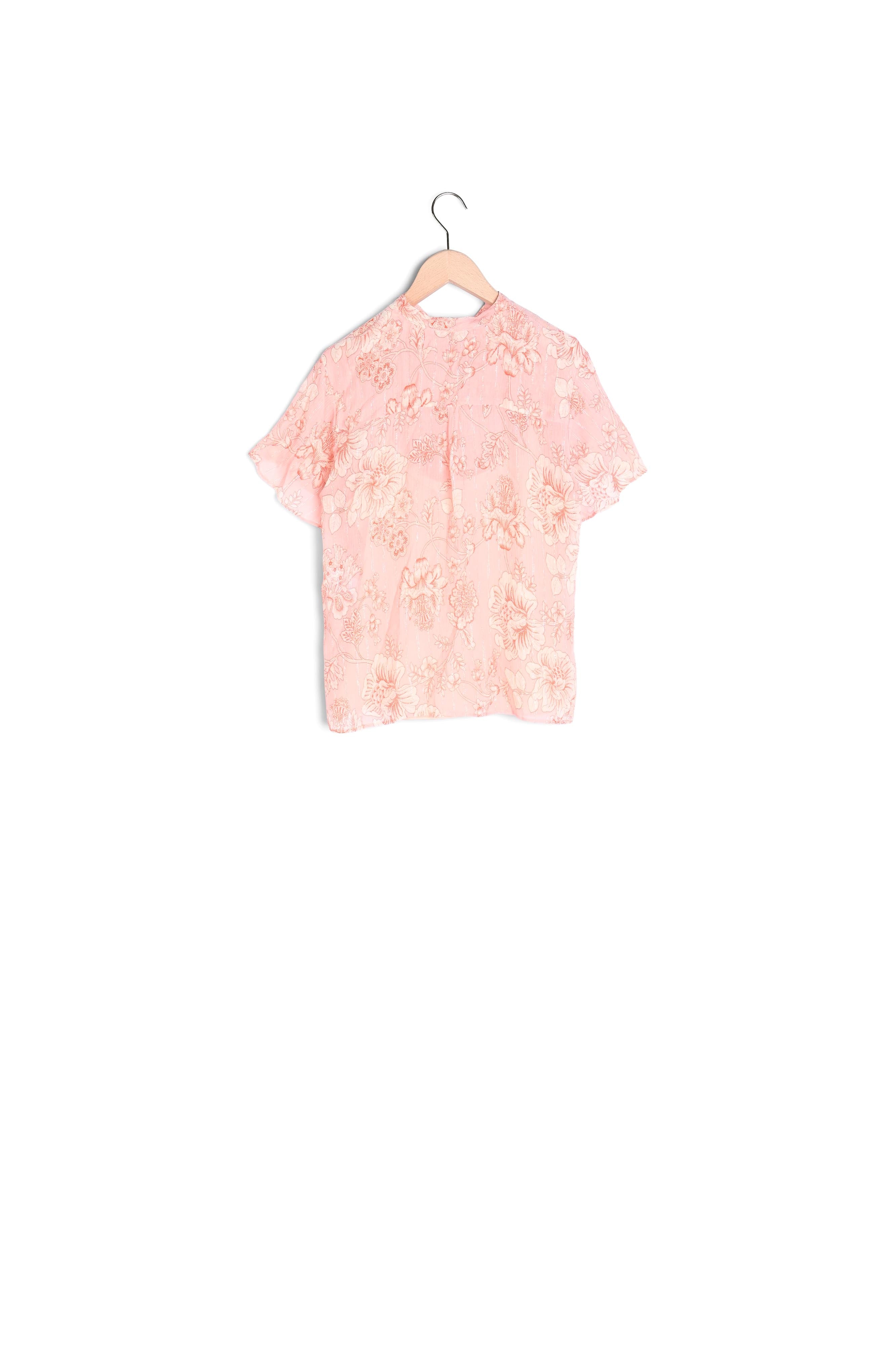 Chemise Carina nude imprimé poetic flowers en lurex Faume - seconde main