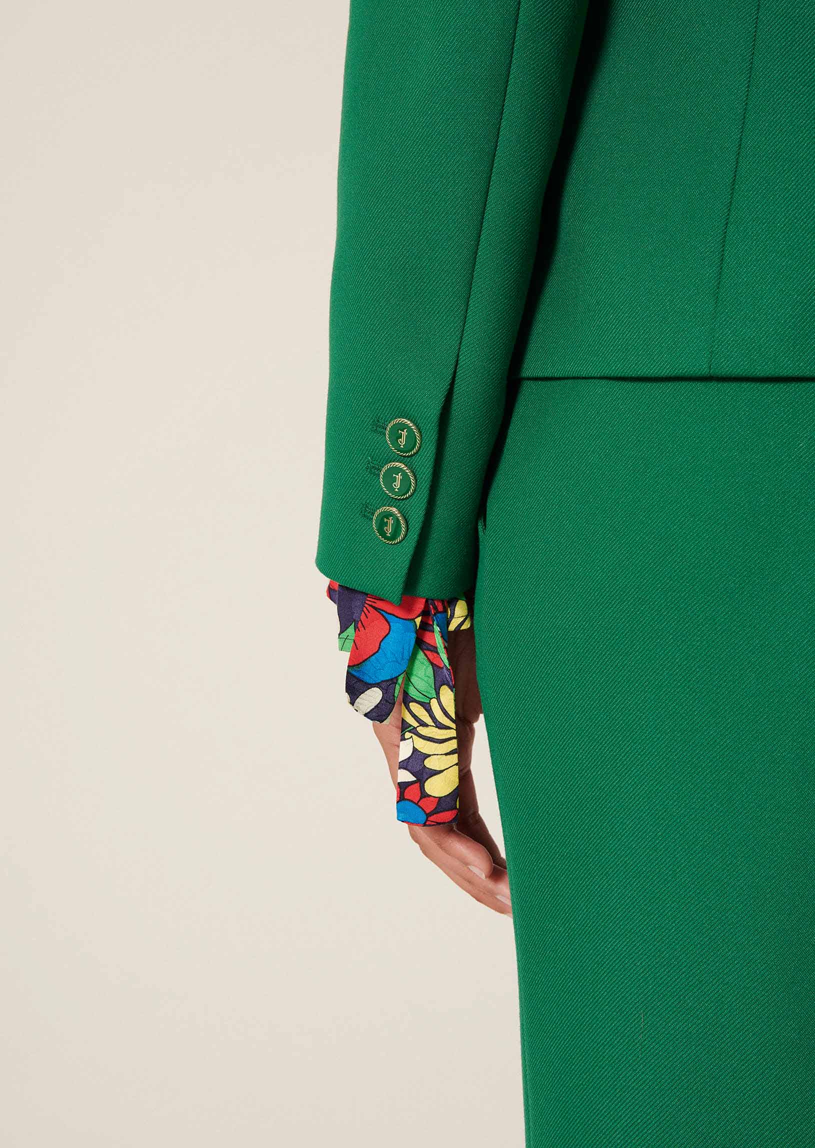 Veste Venitien verte en toile tailleur Faume - seconde main