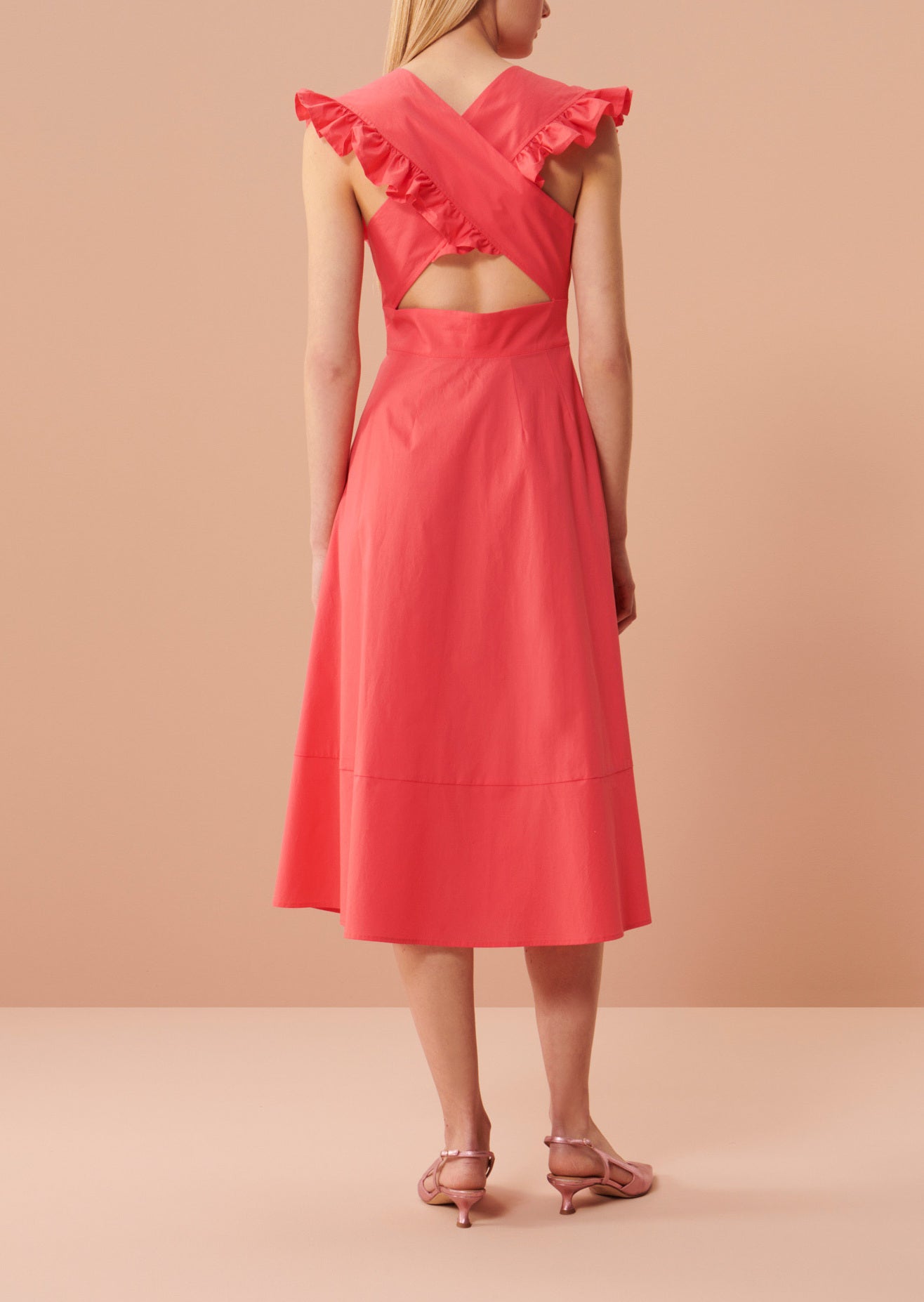 Robe Ribes rose en popeline Faume - seconde main