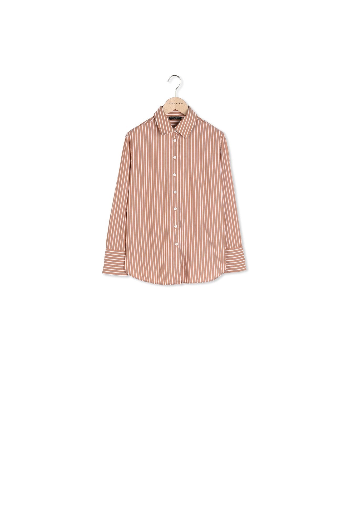 Chemise Carrie rose en popeline à rayures Faume - seconde main