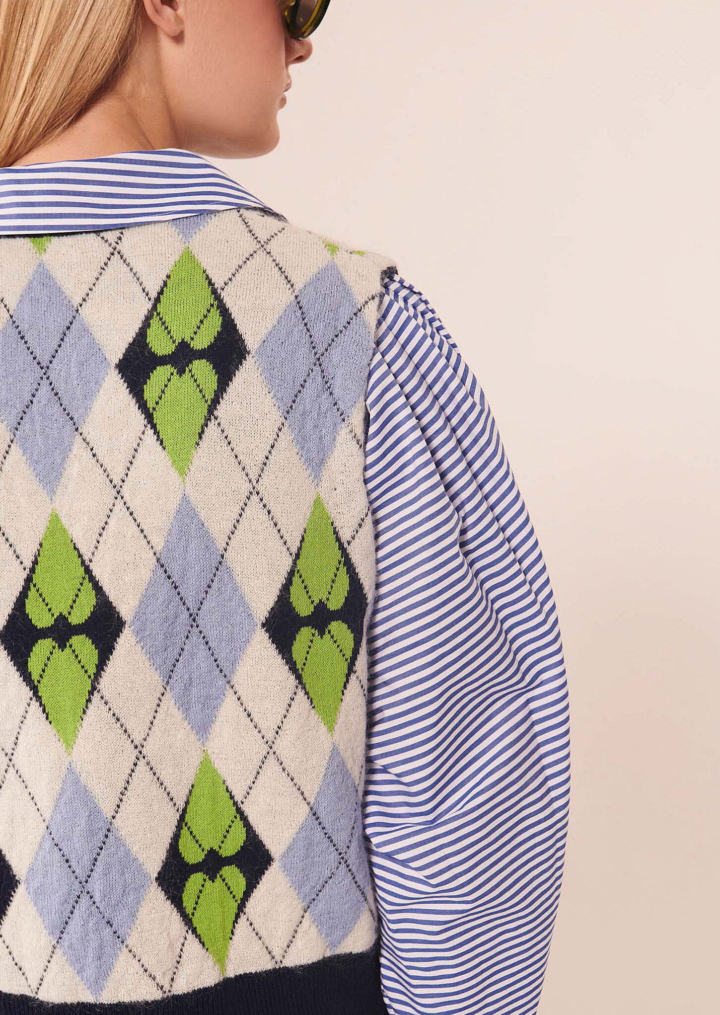 Gilet Georges bleu en coton et mohair Faume - seconde main