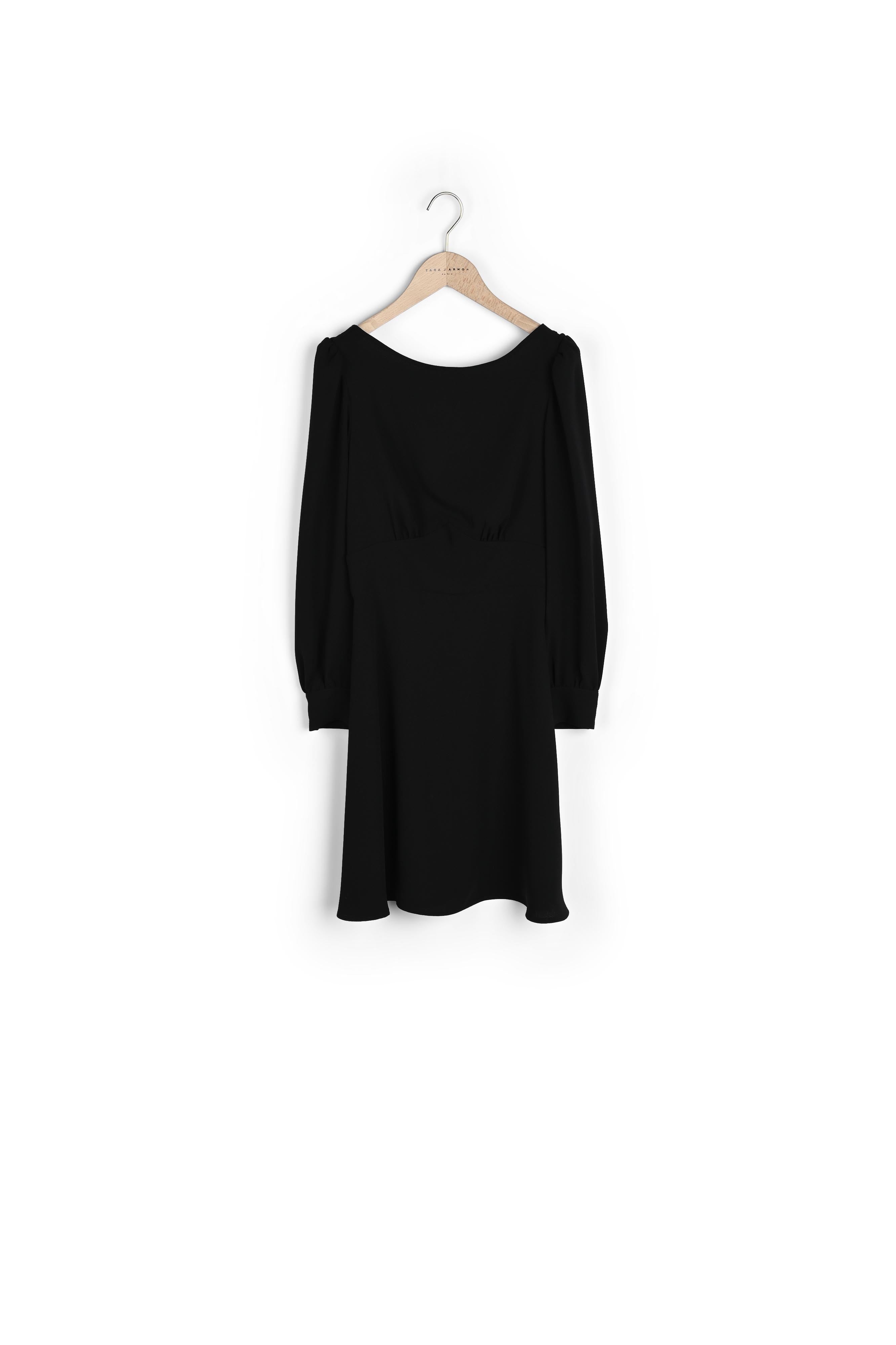 Robe Renette ajustée en crêpe mat noire Faume - seconde main