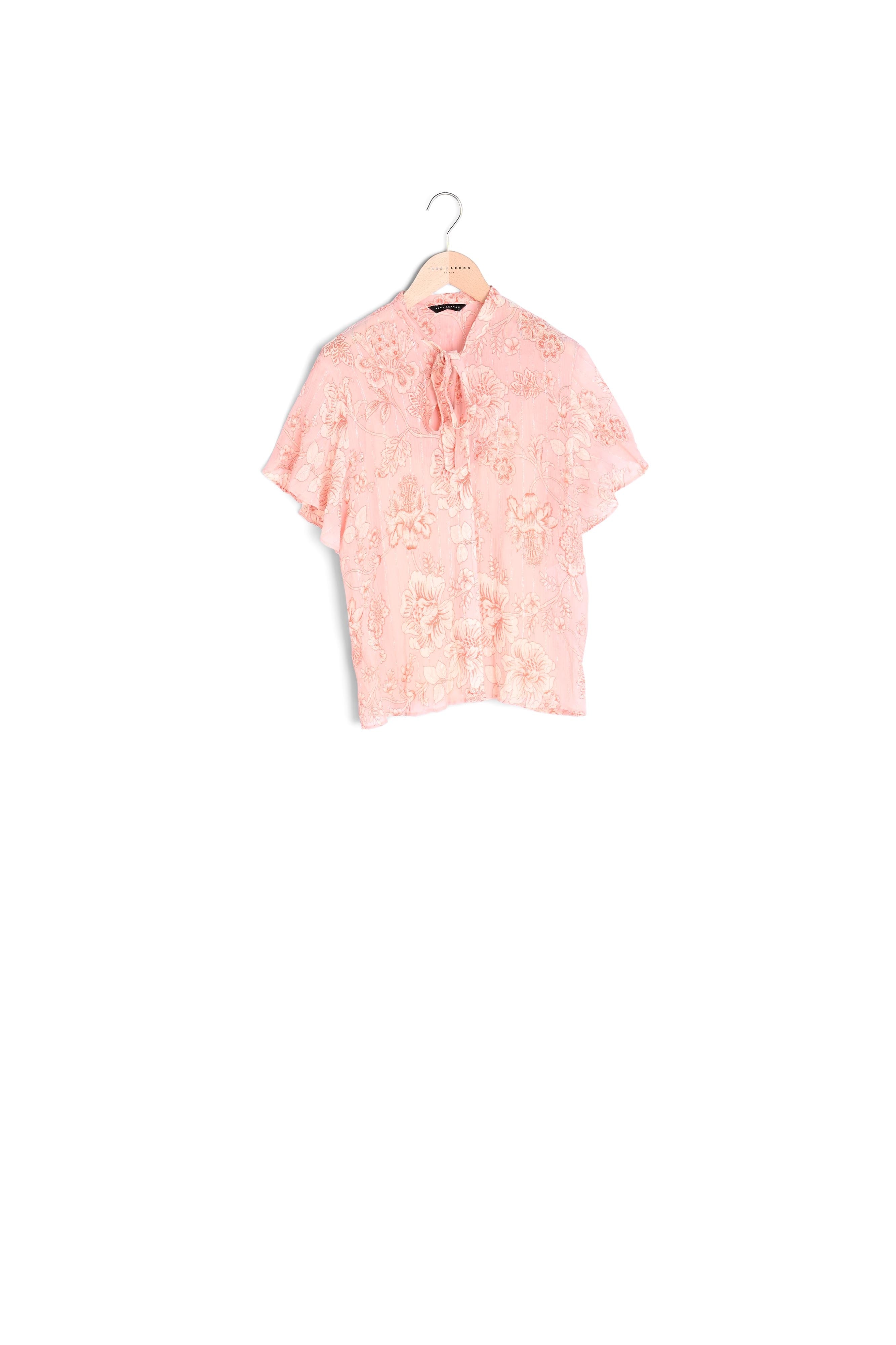 Chemise Carina nude imprimé poetic flowers en lurex Faume - seconde main