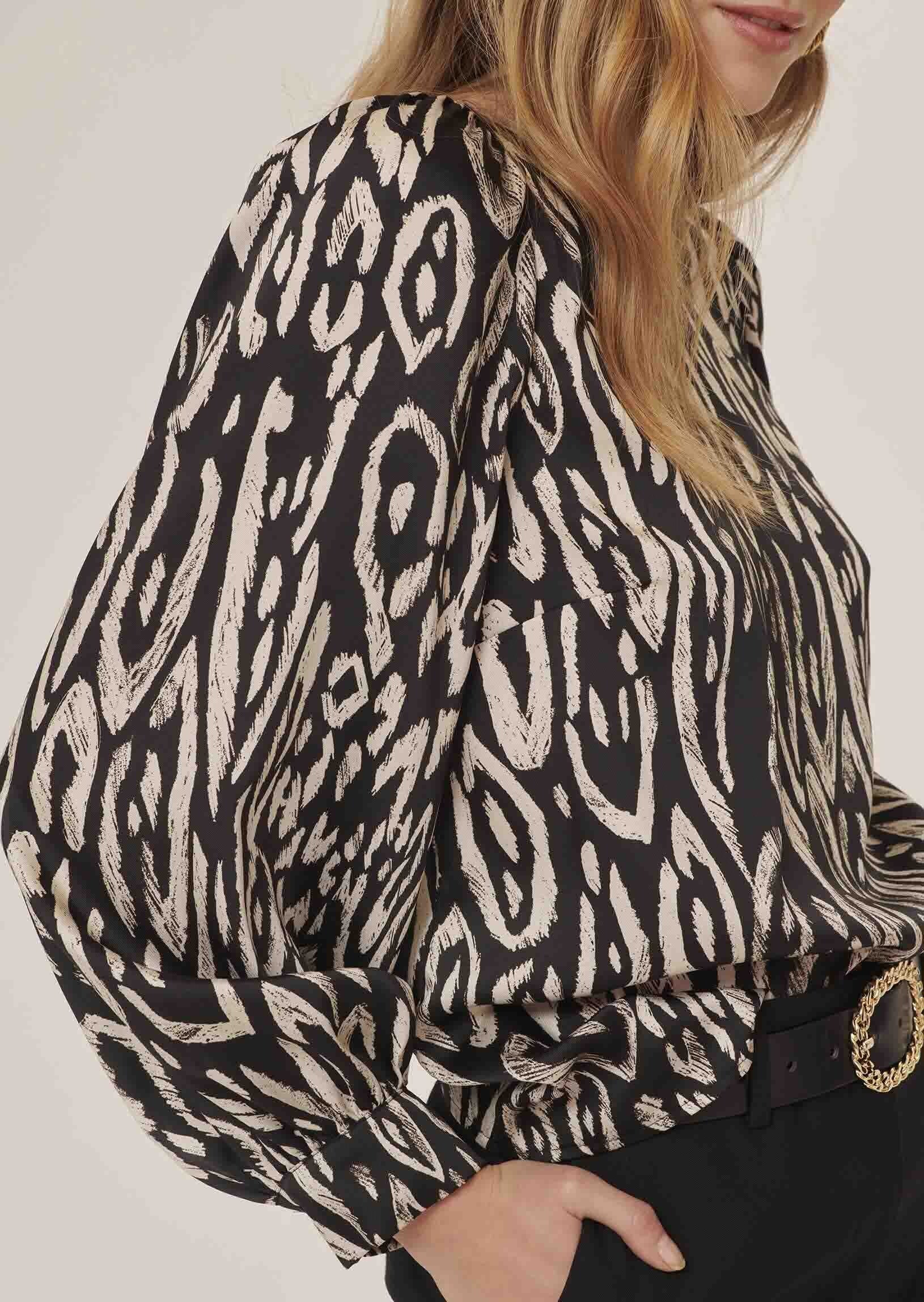 Top Tonina noire imprimé graphique léopard Faume - seconde main