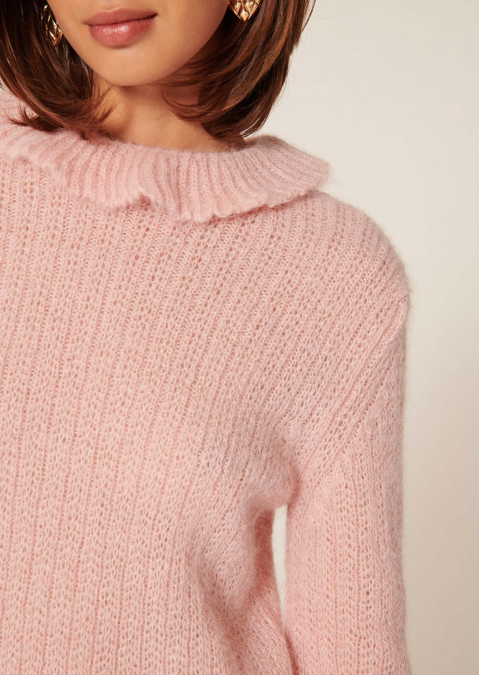 Robe pull Redestro rose en mohair et alpaga Faume - seconde main