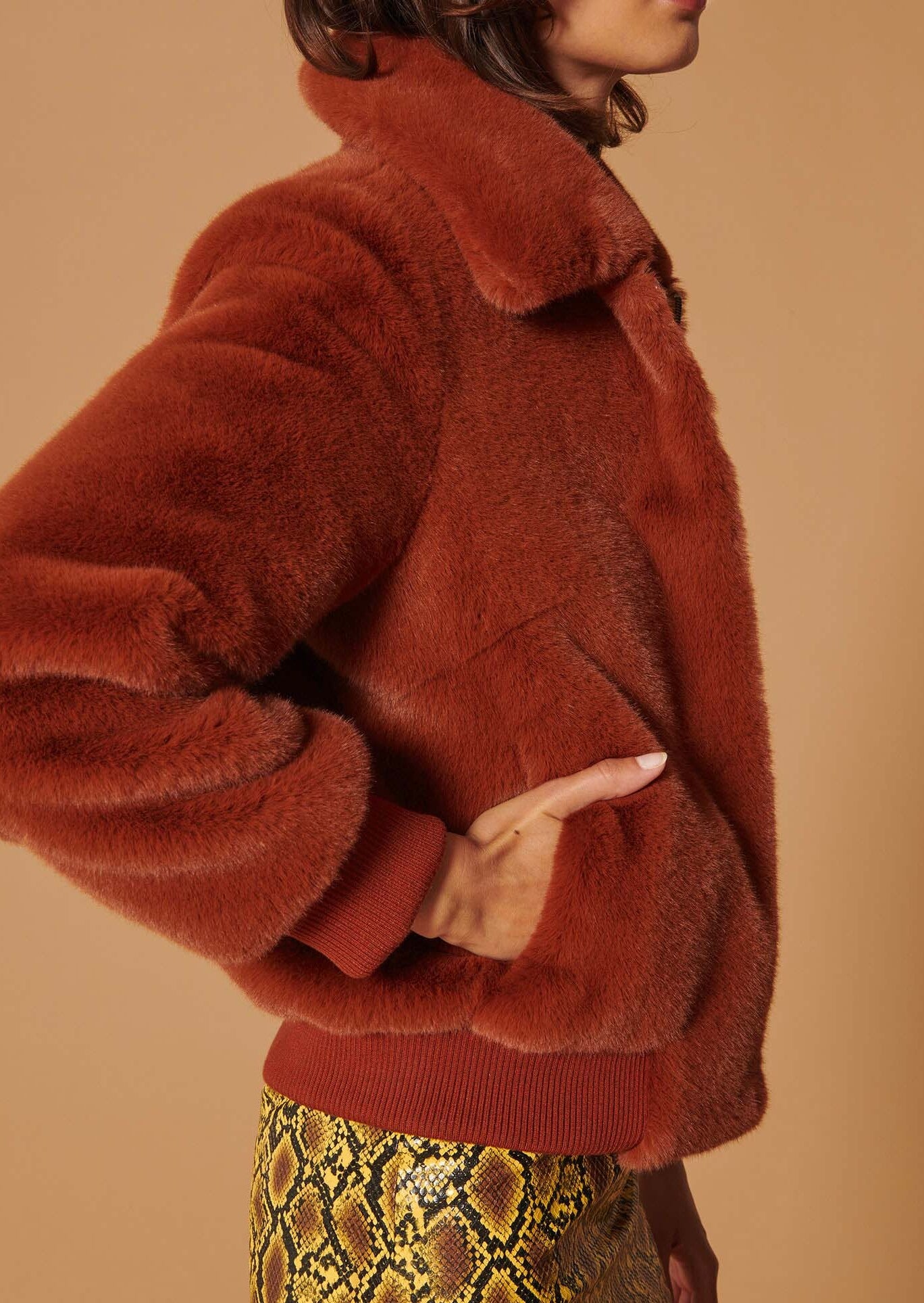 Blouson Bianca marron en fausse fourrure Faume - seconde main