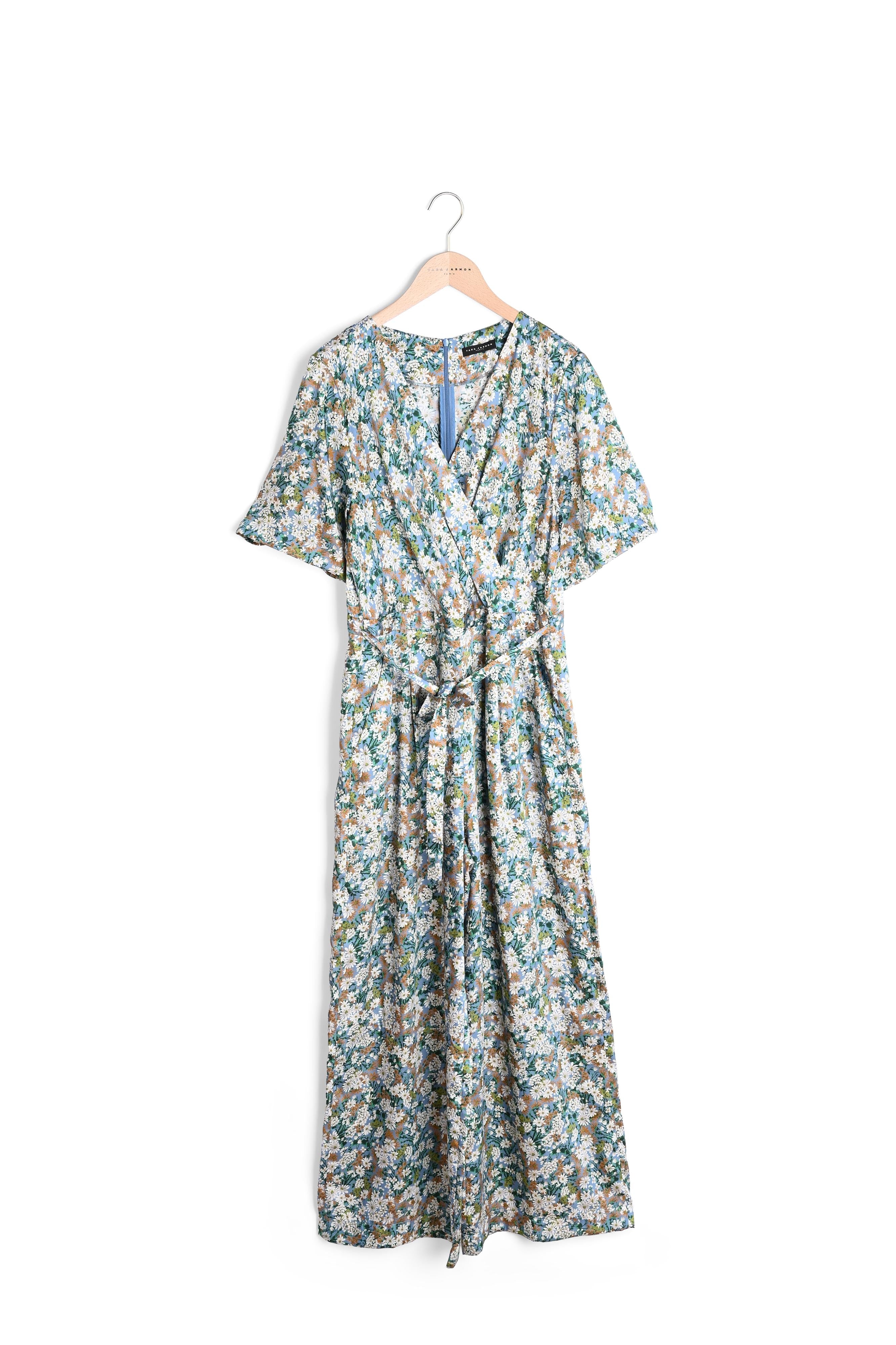 Combinaison Cali bleu tendre imprimé paquerettes Faume - seconde main