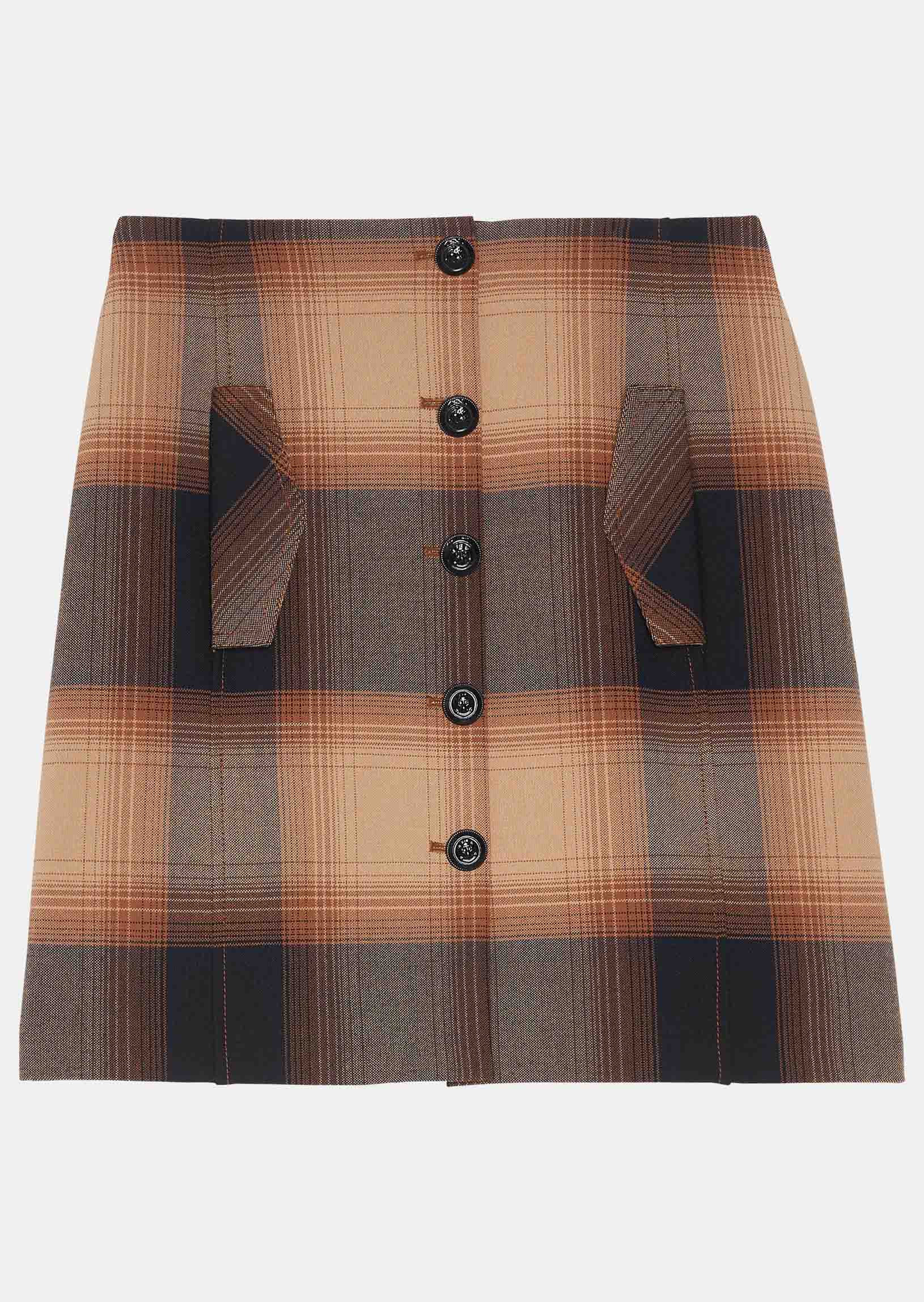 Jupe Jacomina marron en tartan Faume - seconde main