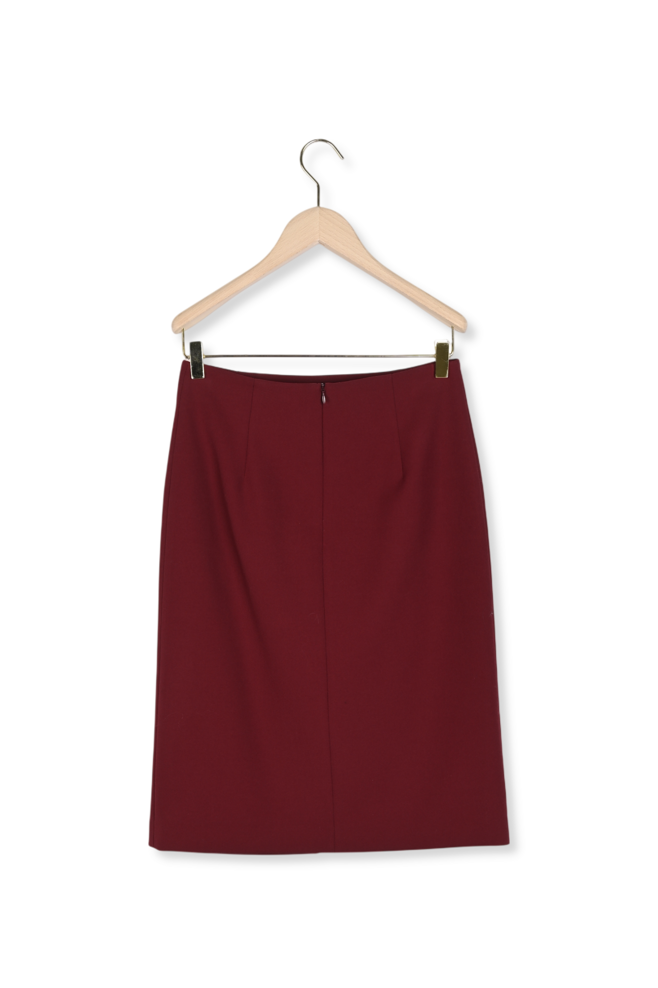 Jupe bordeaux mi-longue en toile gabardine Faume - seconde main