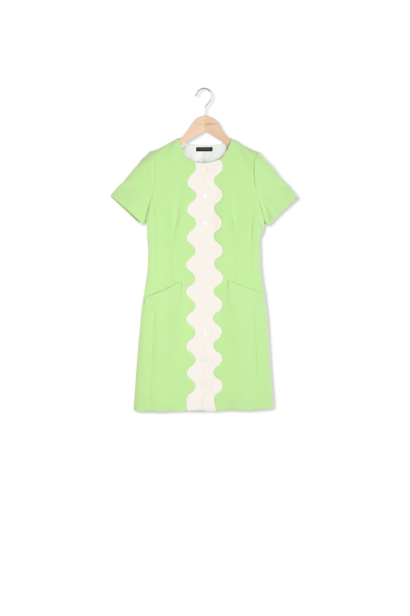 Robe Rossia verte en toile double Faume - seconde main