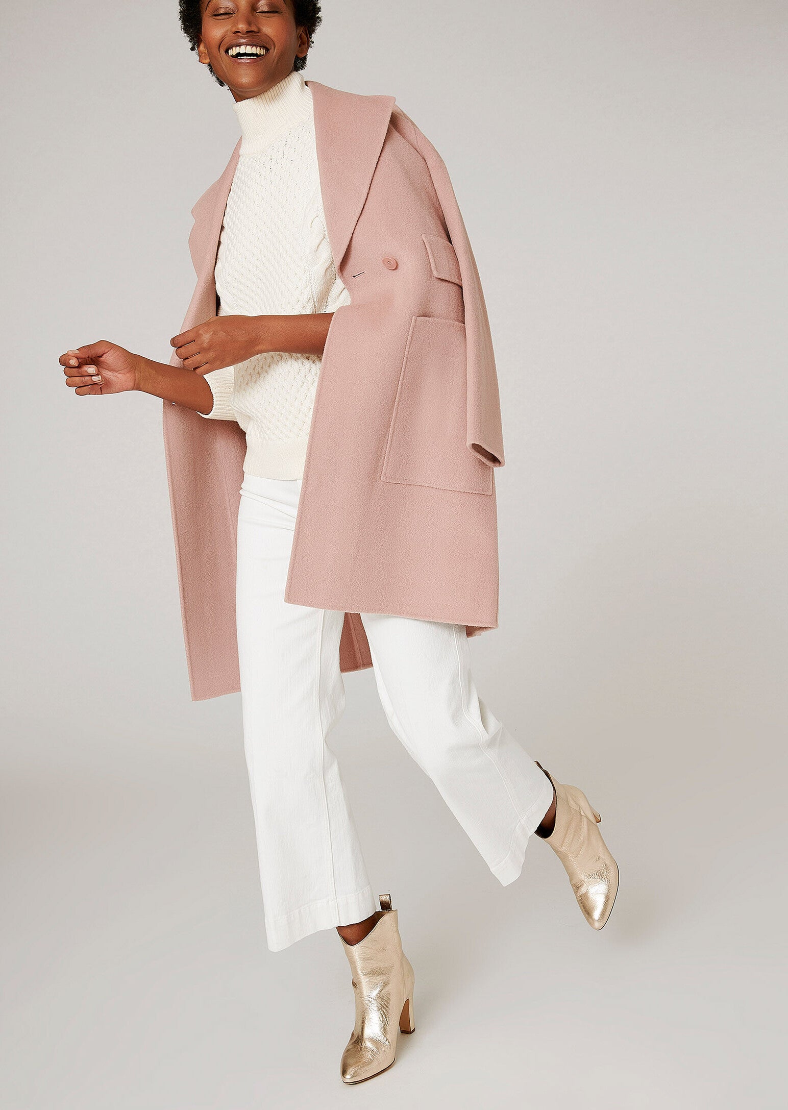 Manteau Masha chair en laine double face Faume - seconde main