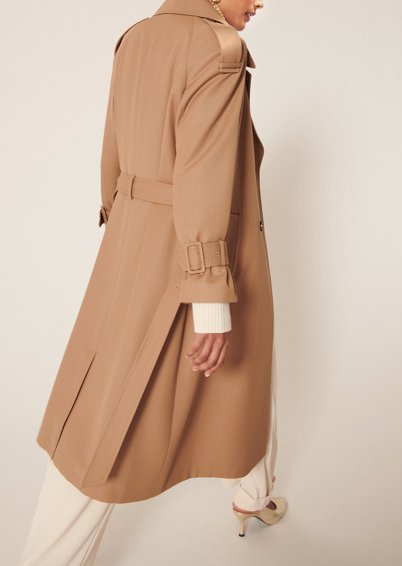 Trench-coat Ivan beige en gabardine de coton Faume - seconde main
