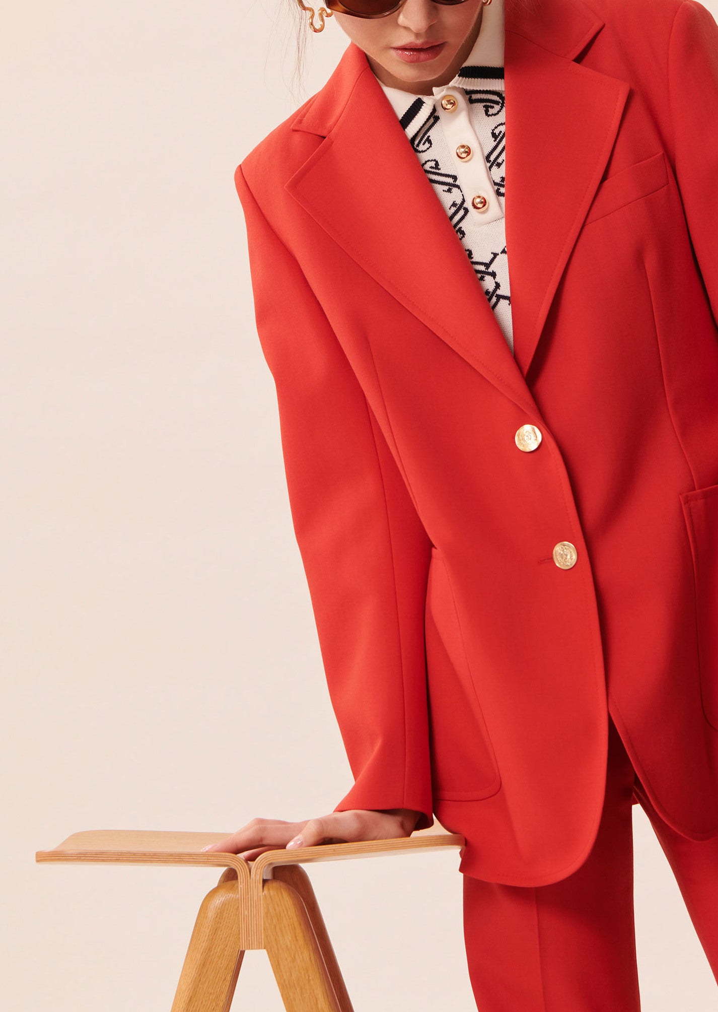 Veste Venus rouge en laine froide Faume - seconde main