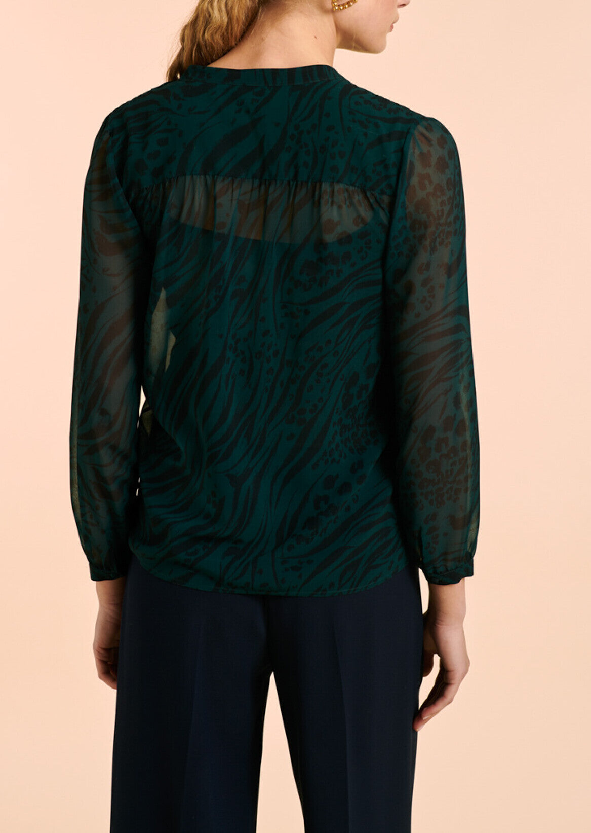 Chemise Tissia vert imprimé animal Faume - seconde main