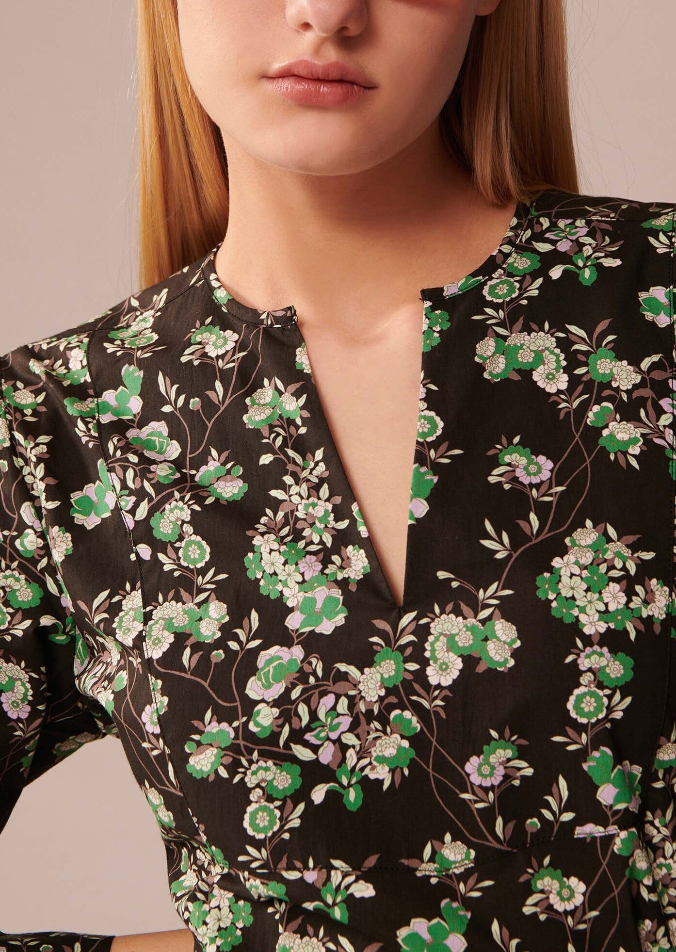 Robe Reba noire imprimé fleuri en coton Faume - seconde main