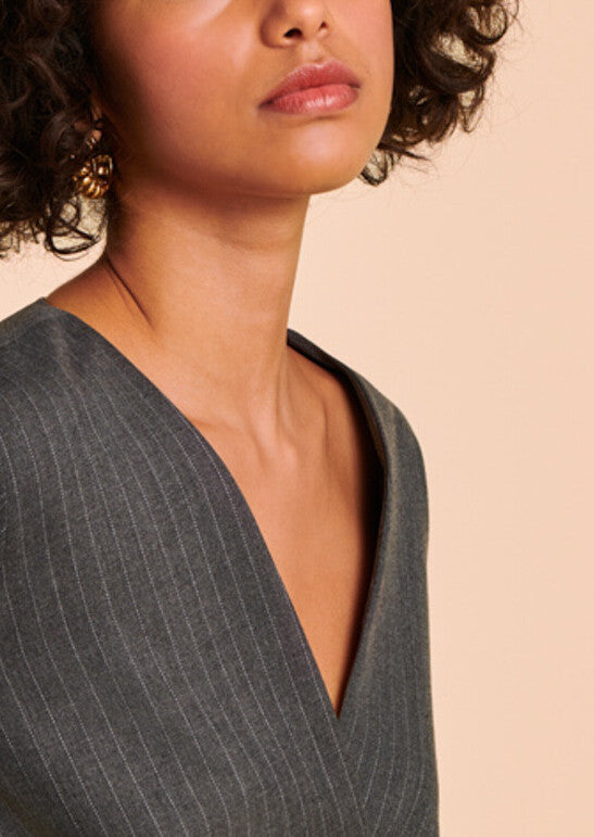 Robe Raquel grise à rayures Faume - seconde main