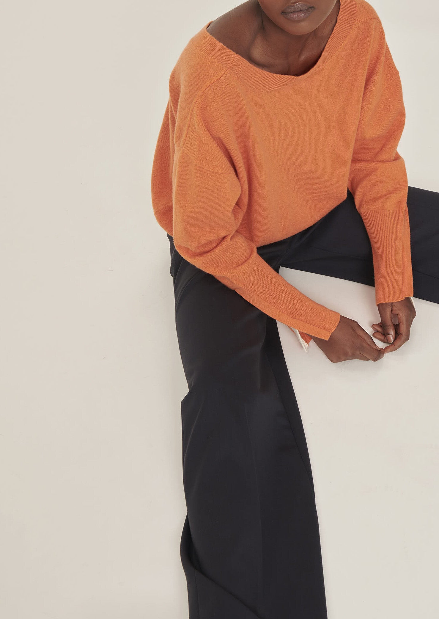 Pull Pappardelle orange en cachemire Faume - seconde main