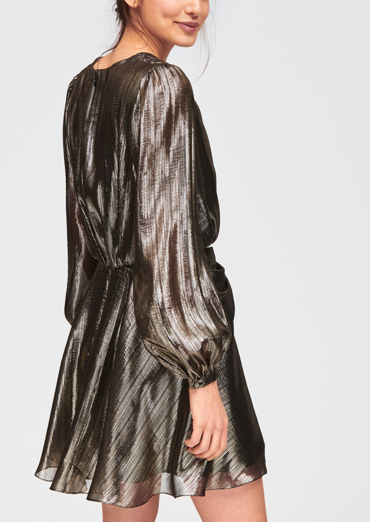 Robe courte en soie satinée dorée Faume - seconde main