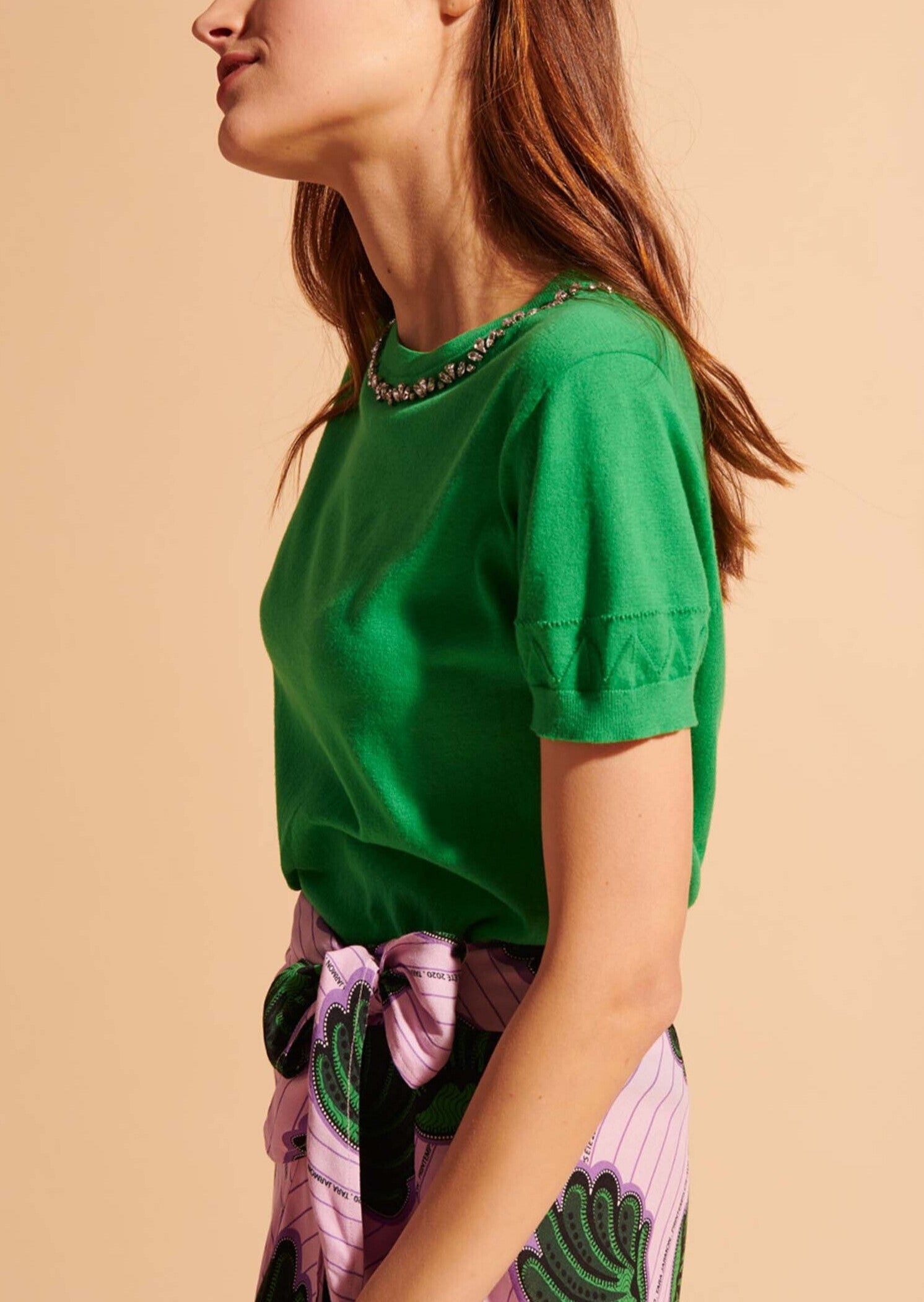 Jupe Jen en viscose parme imprimé de coquillages Faume - seconde main