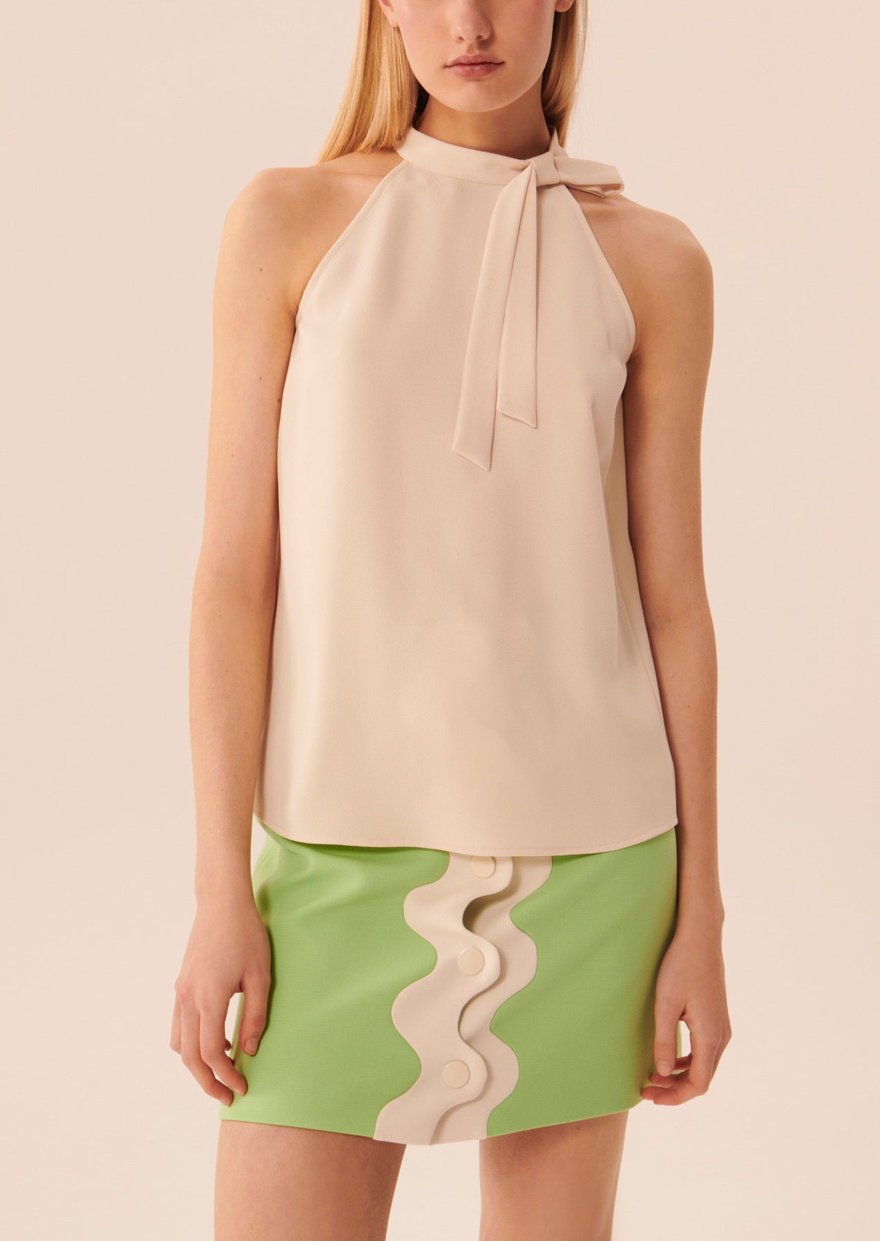 Top Tierri écru en crêpe Faume - seconde main